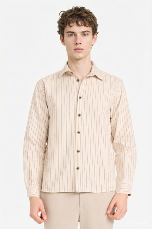 %100 Pamuk REGULAR FIT Flanel Çizgili Gömlek