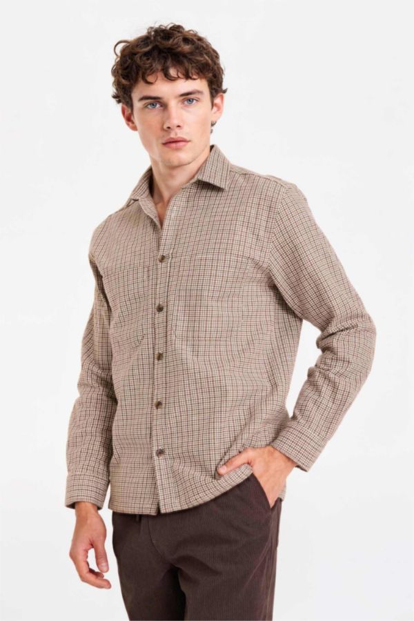 %100 Pamuk REGULAR FIT Flanel Desenli Gömlek