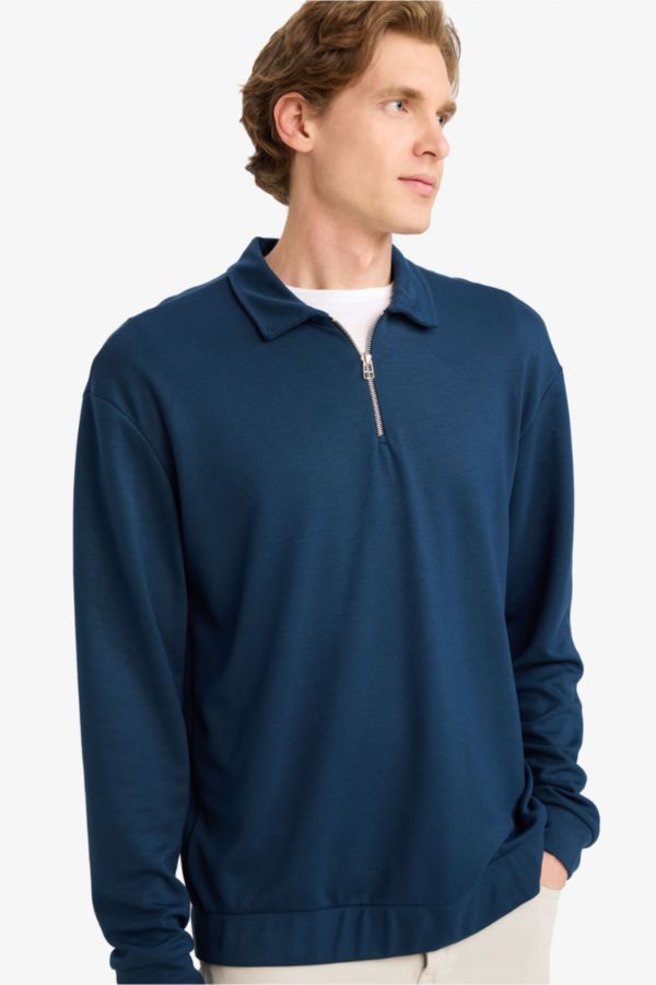 Regular Fit Fermuarlı Sweatshirt