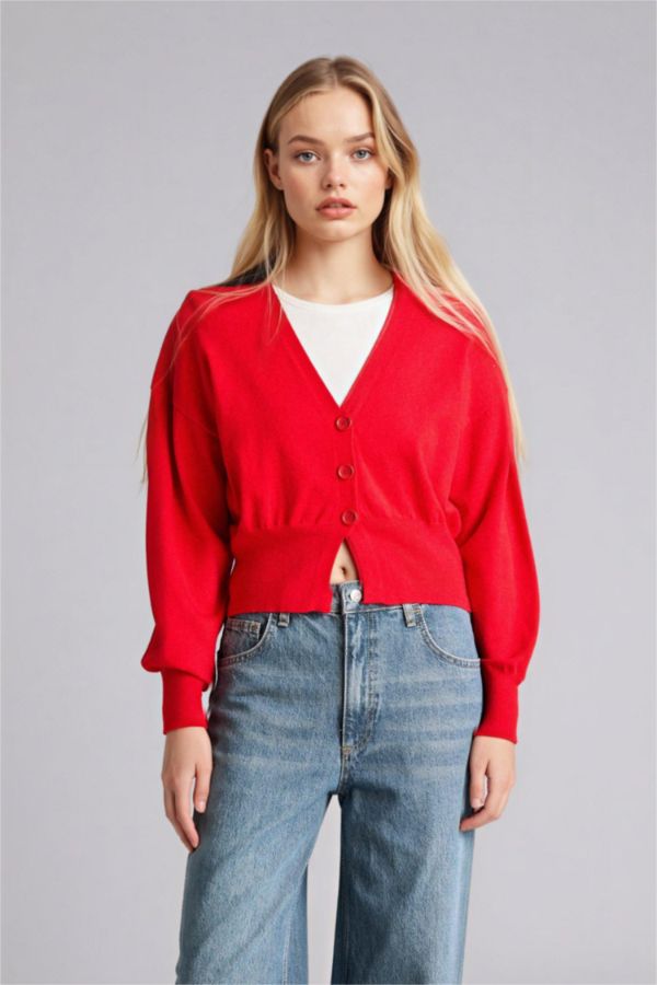 Oversize V Yaka Basic Hırka