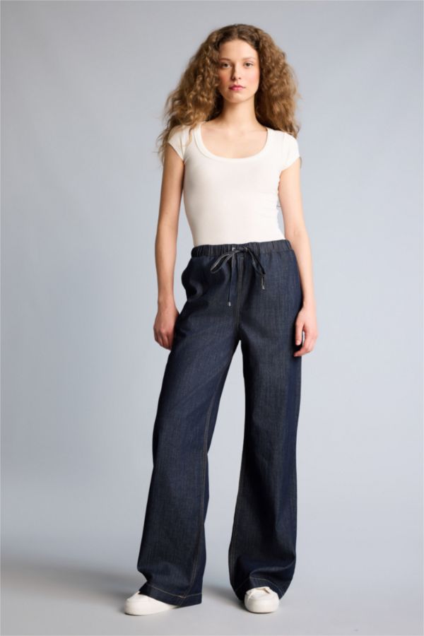 Wide Leg Orta Bel Jean