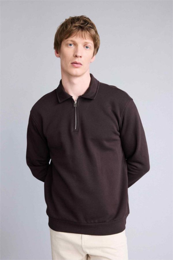 Pamuklu Regular Fıt Kalın Kumaş Sweatshirt