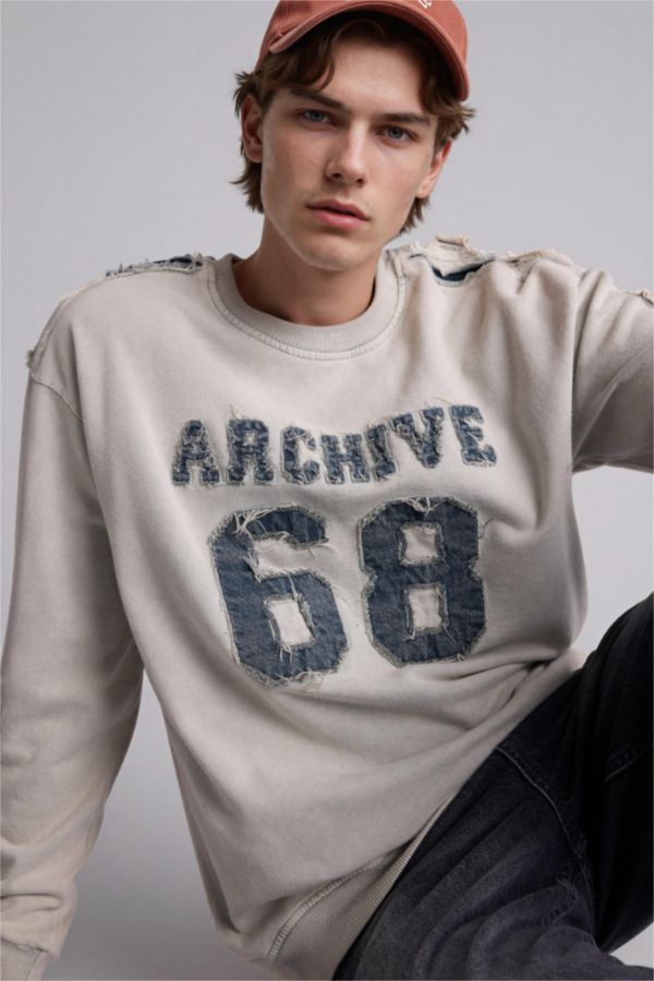 %100 Pamuk Boxy Fıt Bisiklet Yaka Sweatshirt
