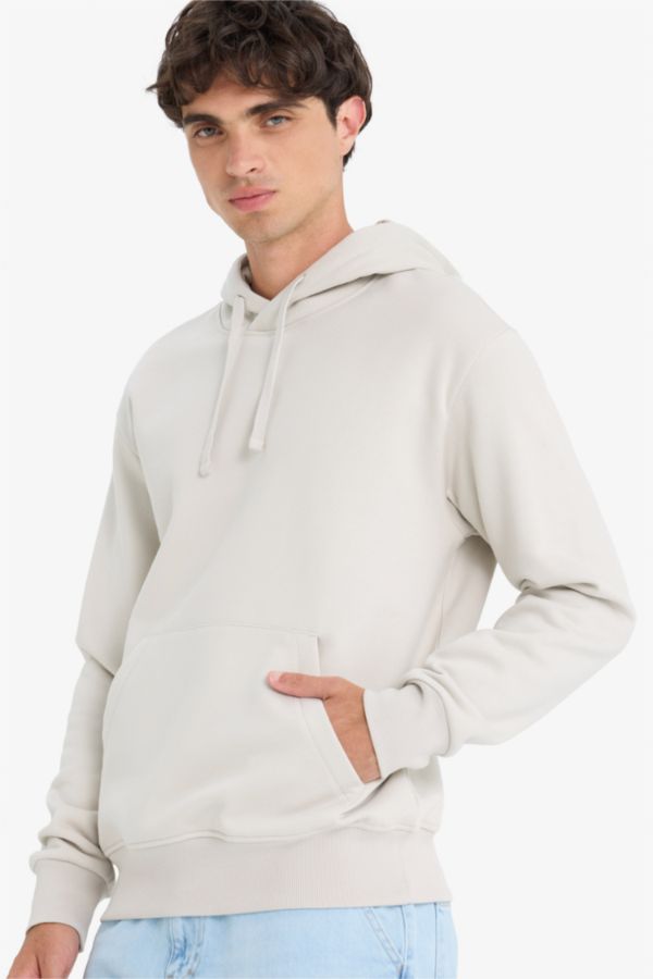Regular Fit Kapüşonlu Basic Sweatshirt