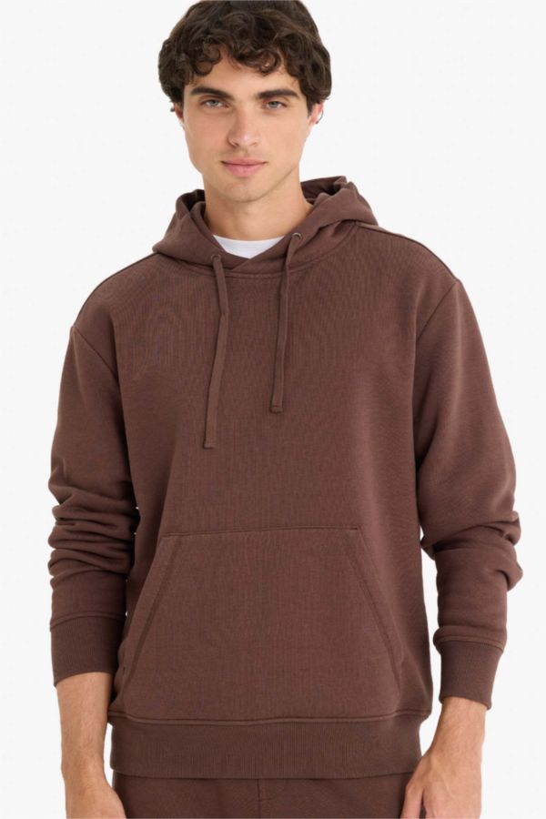 Regular Fit Kapüşonlu Basic Sweatshirt
