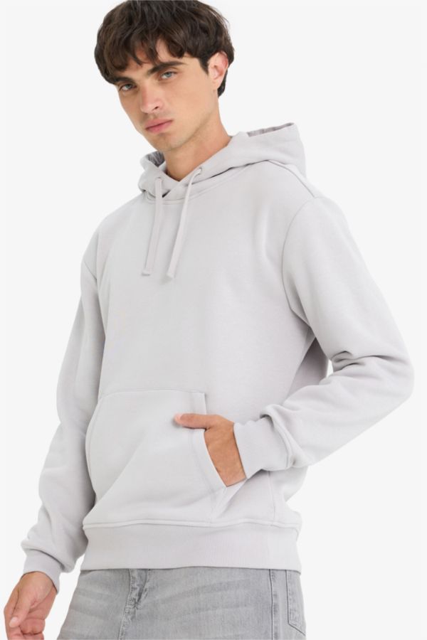 Regular Fit Kapüşonlu Basic Sweatshirt