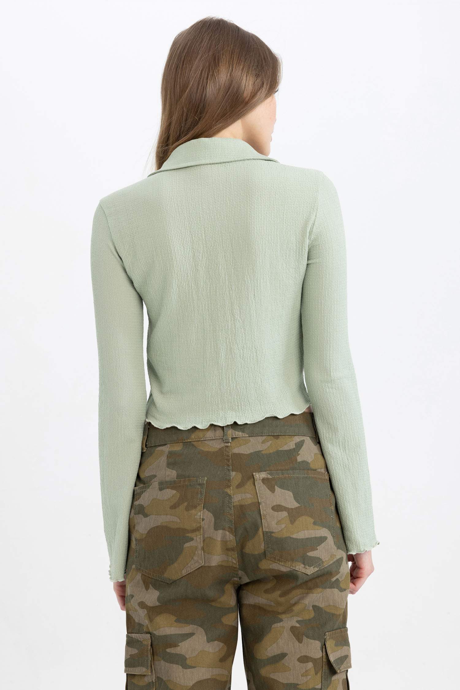 Coool Fitted Shirt Collar Long Sleeve Shirt