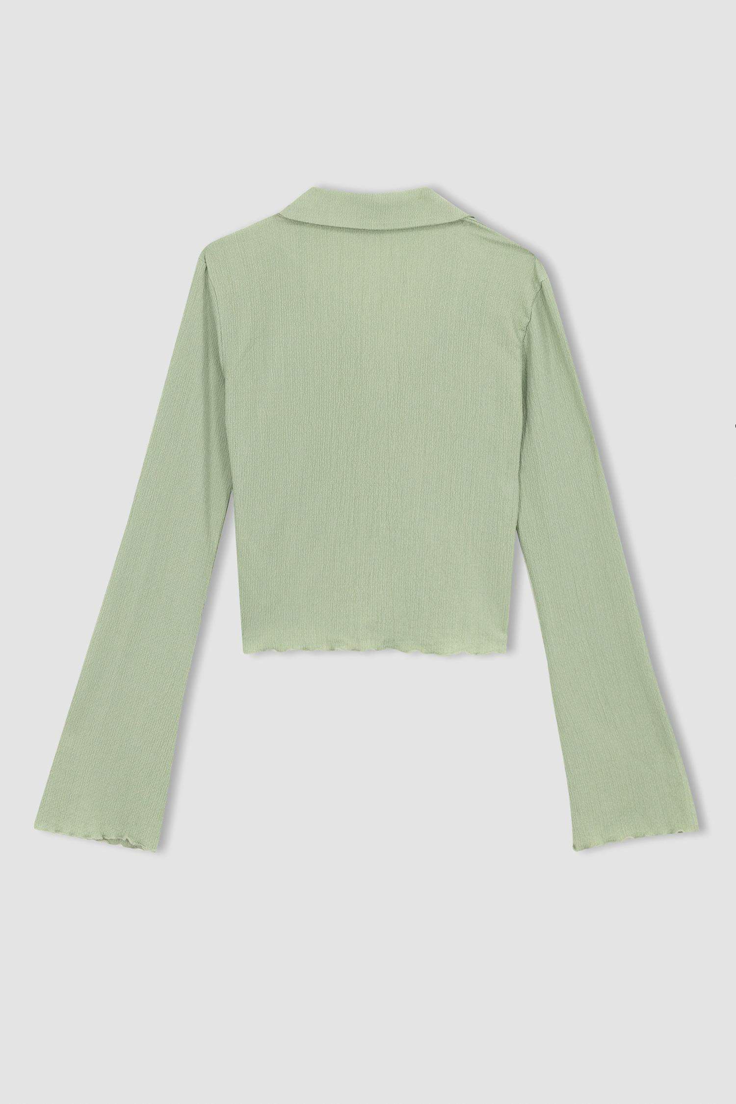 Coool Fitted Shirt Collar Long Sleeve Shirt