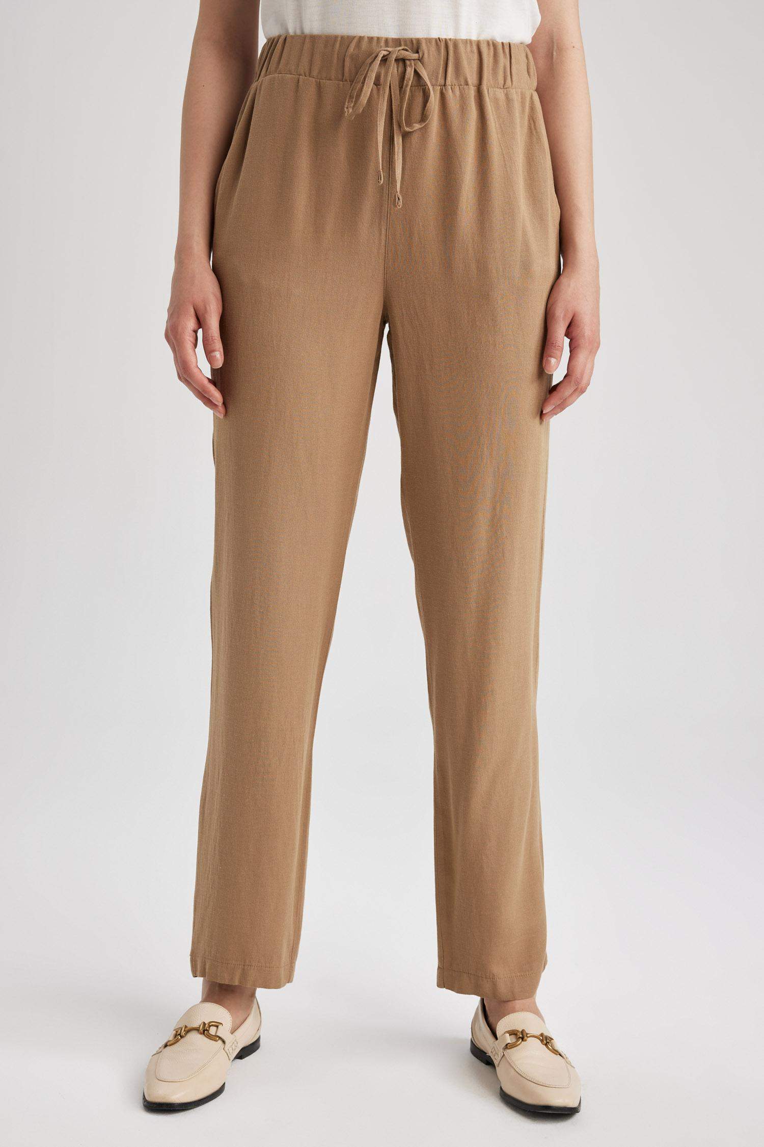 Marc Cain Sports Brown Linen Blend Trousers SS 81.38 W03 Col 675 – Izzi of  Baslow