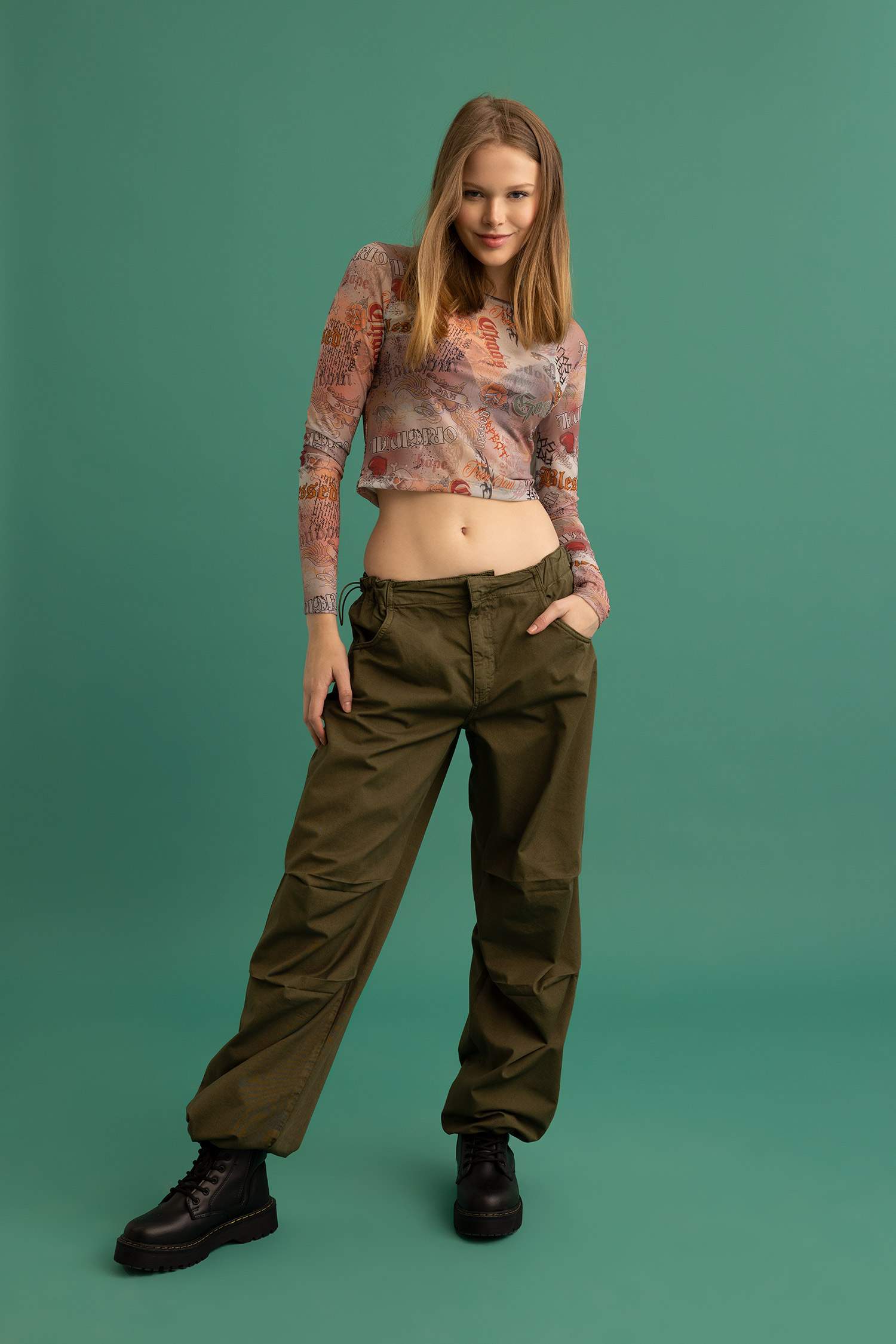 Coool Fitted Tül Uzun Kollu Tişört