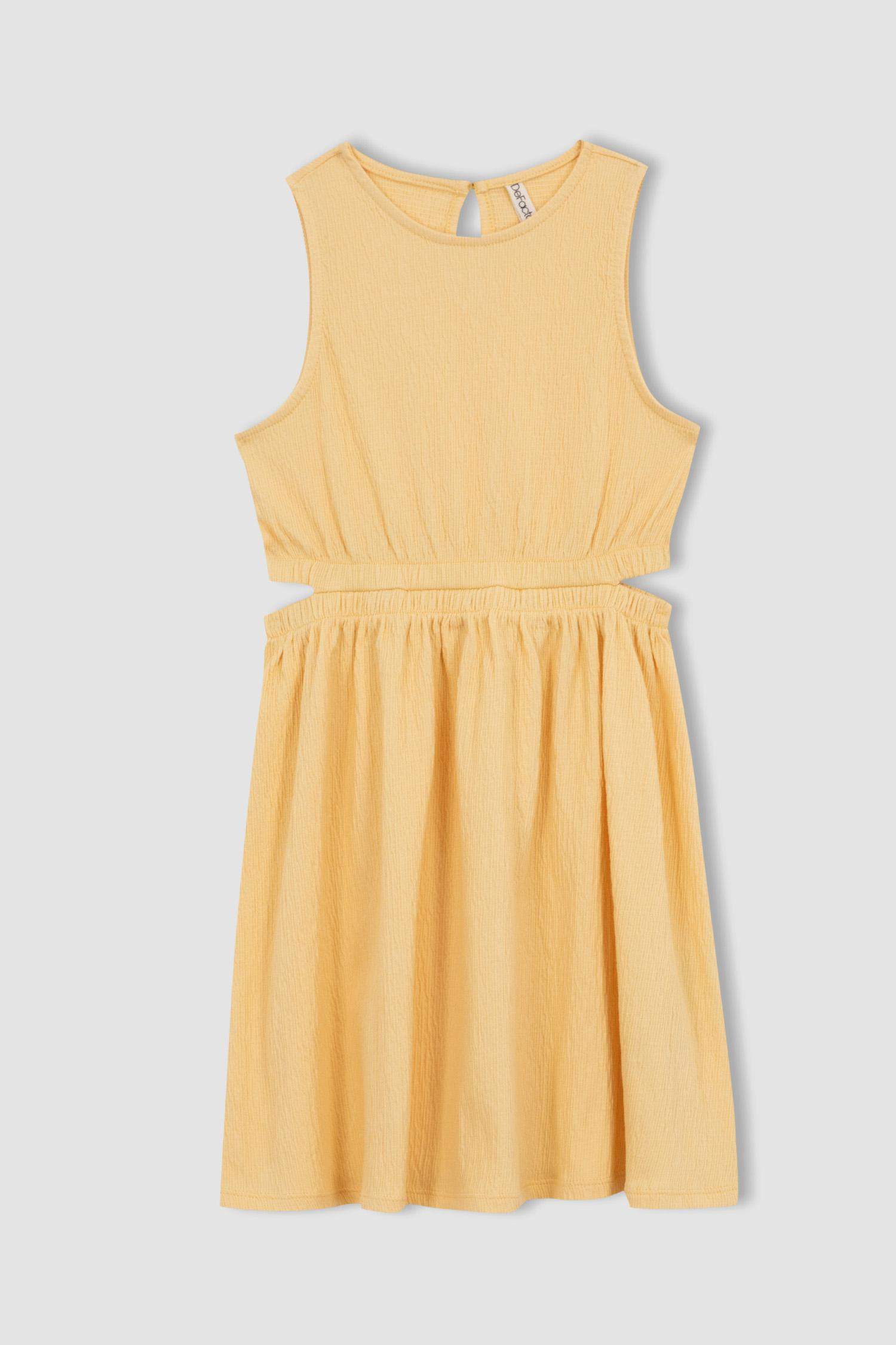 فستان قطن بناتي بقصة عادية