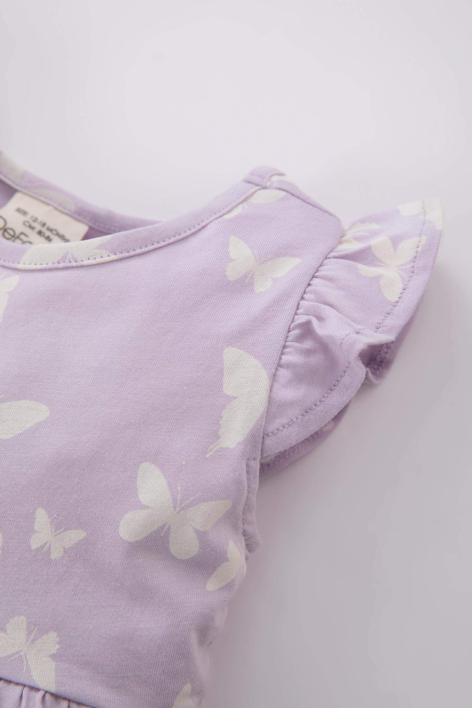 فستان بناتي بقصة عادية بدون أكمام