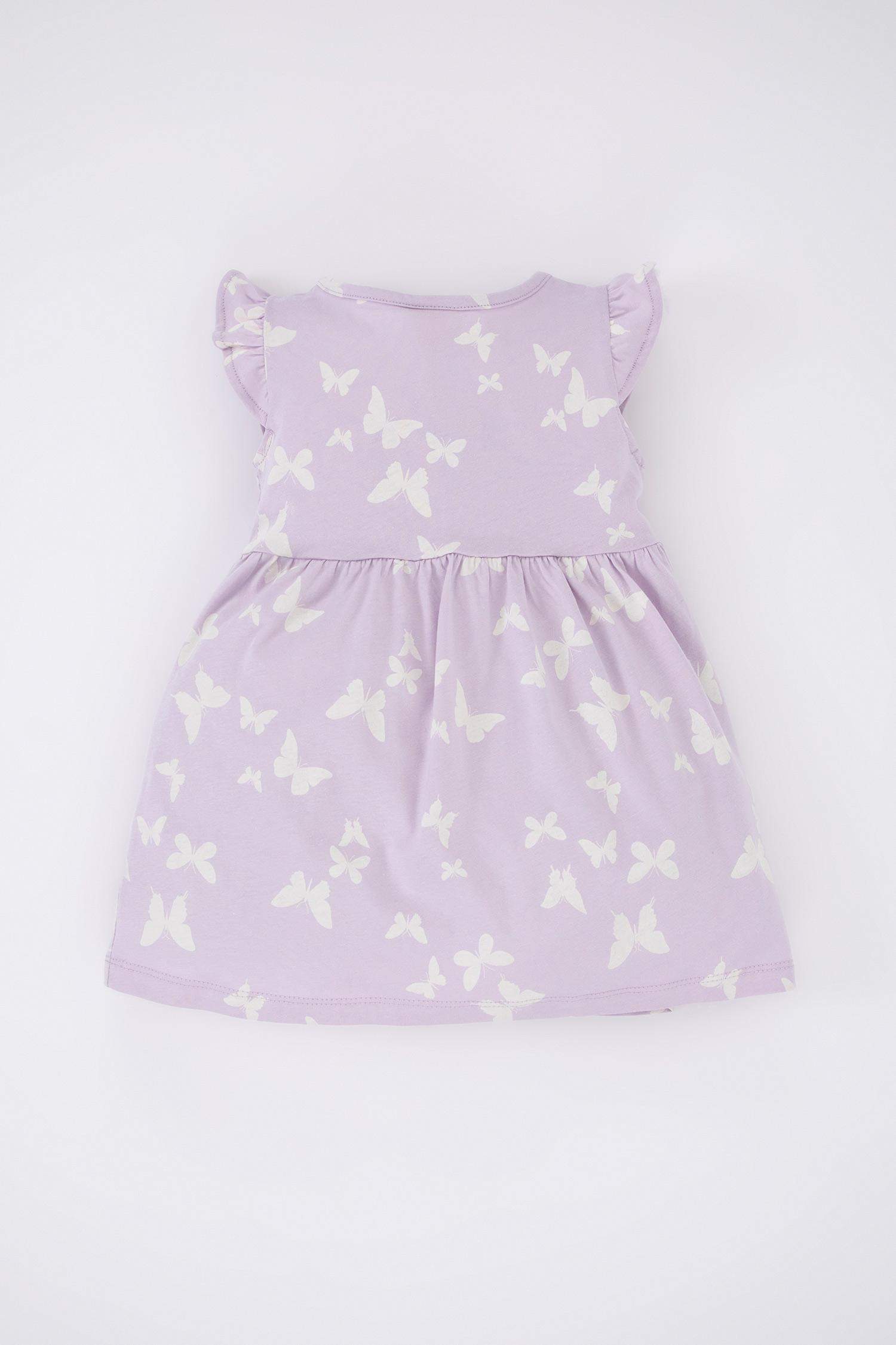 فستان بناتي بقصة عادية بدون أكمام