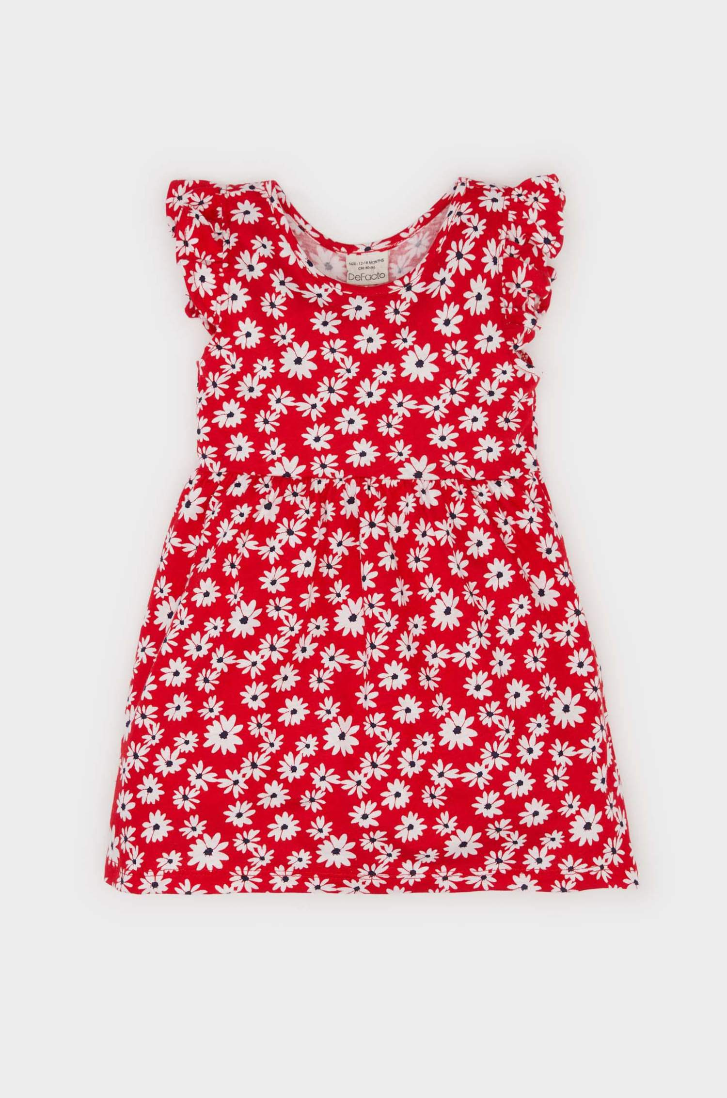 Baby Girl Floral Patterned Short Sleeve Dress