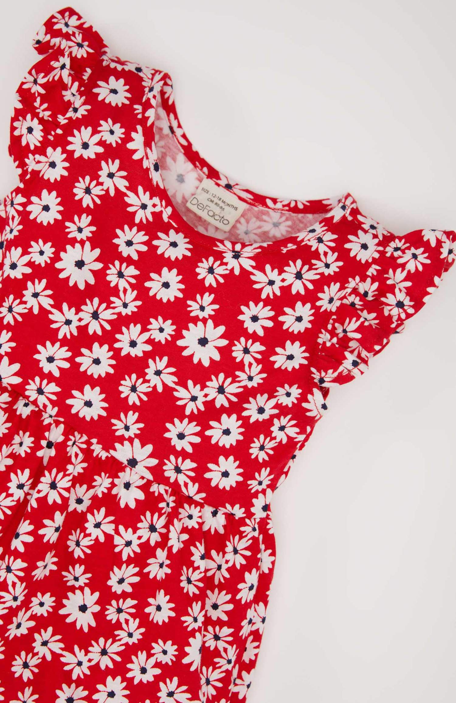 Baby Girl Floral Patterned Short Sleeve Dress