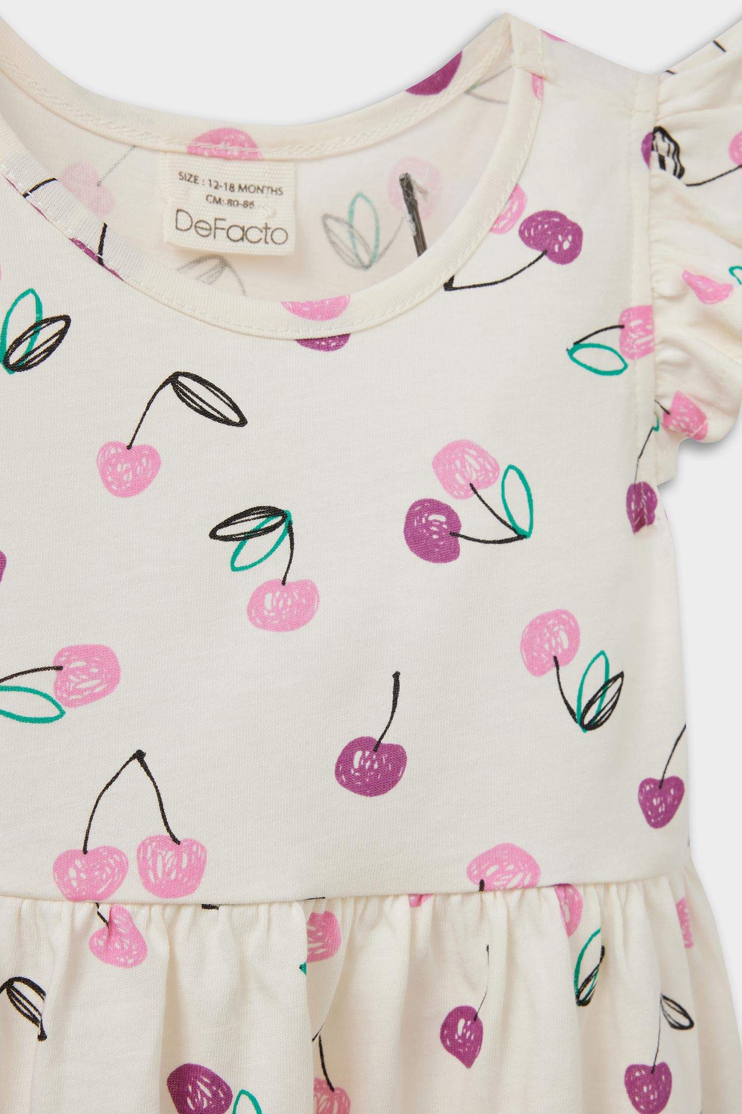 فستان بيبي بناتي قصة عادية نص كم بياقة مستديرة