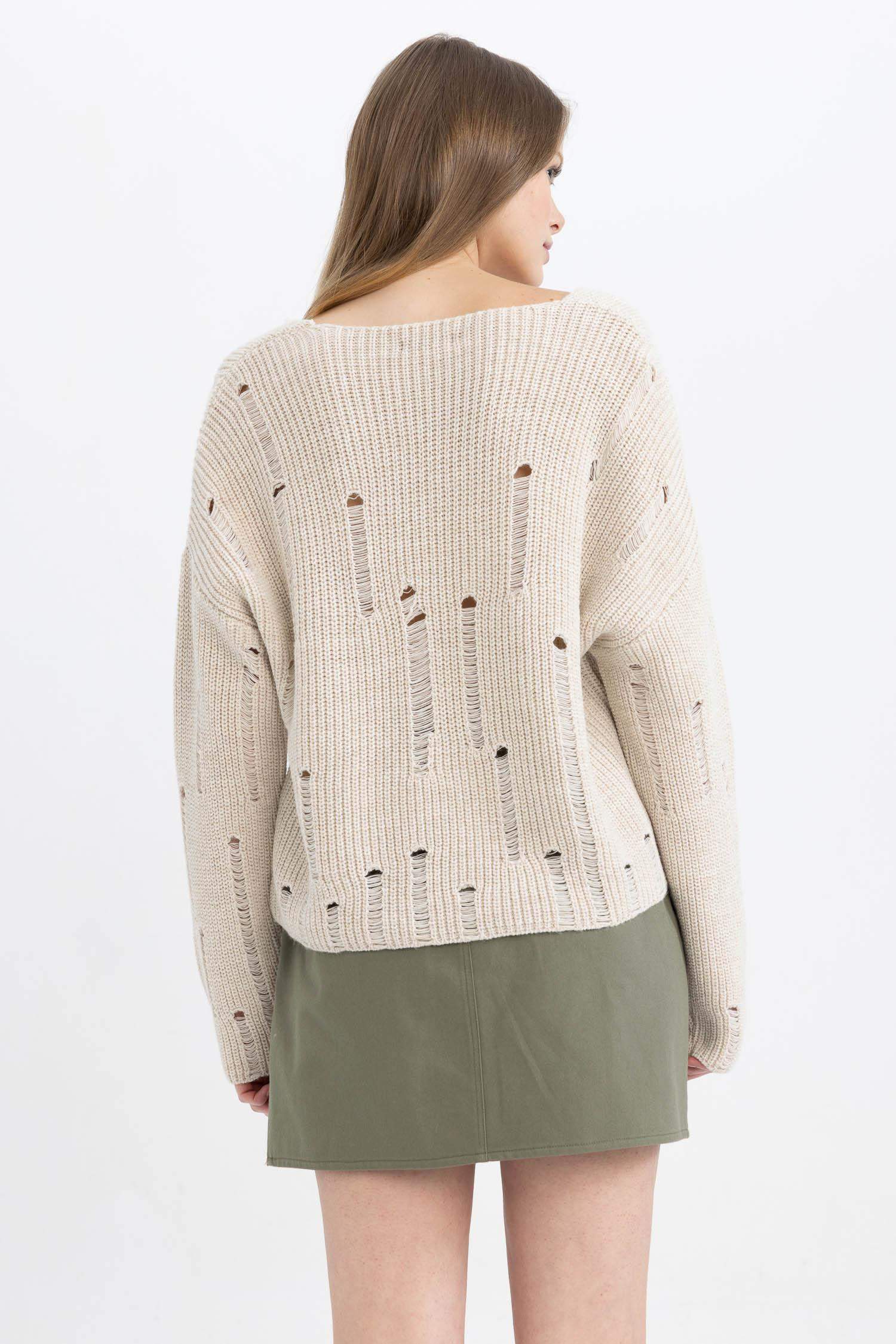 Coool үлкен пішім v жаға трикотаж Пулловер