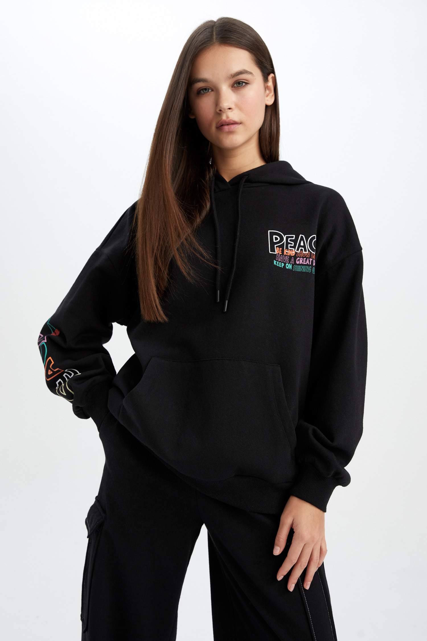 Sweat À Capuche Oversize İmprimé