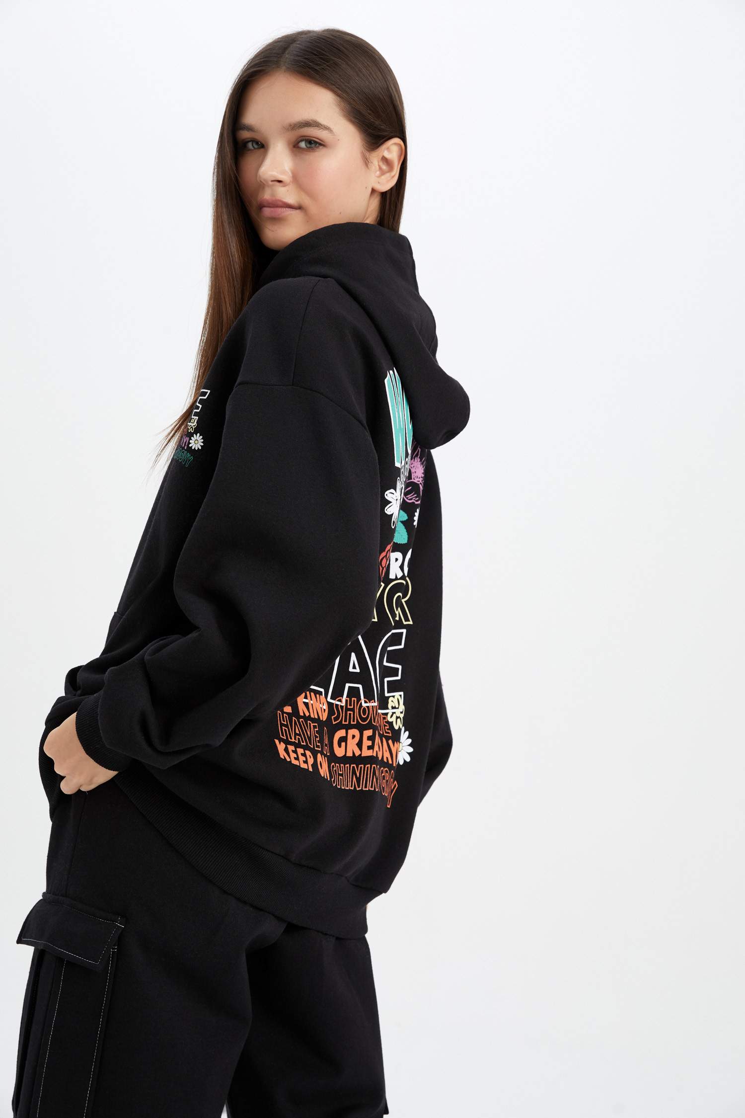 Sweat À Capuche Oversize İmprimé