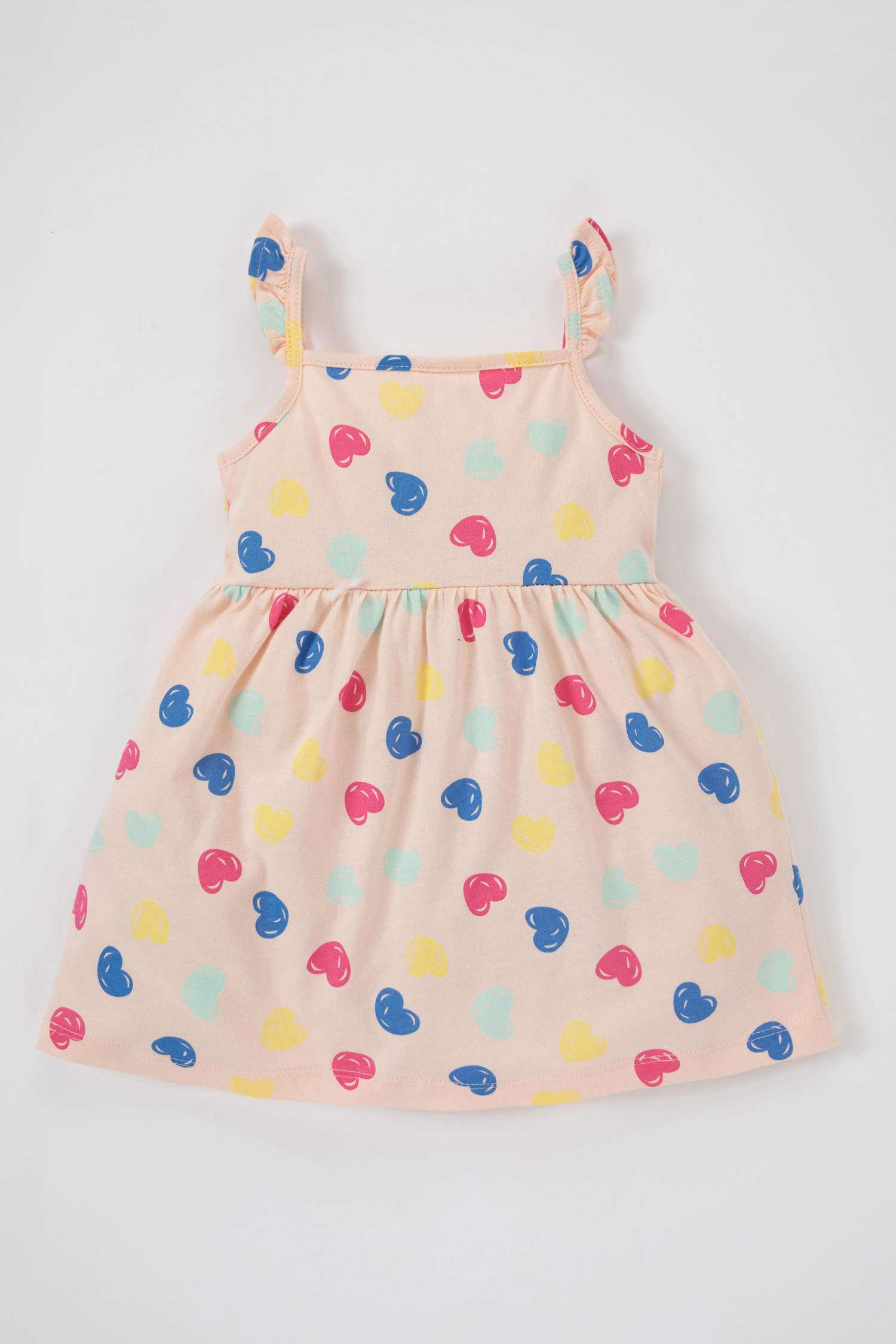 فستان بناتي بقصة عادية بحمالات بكتف واحد