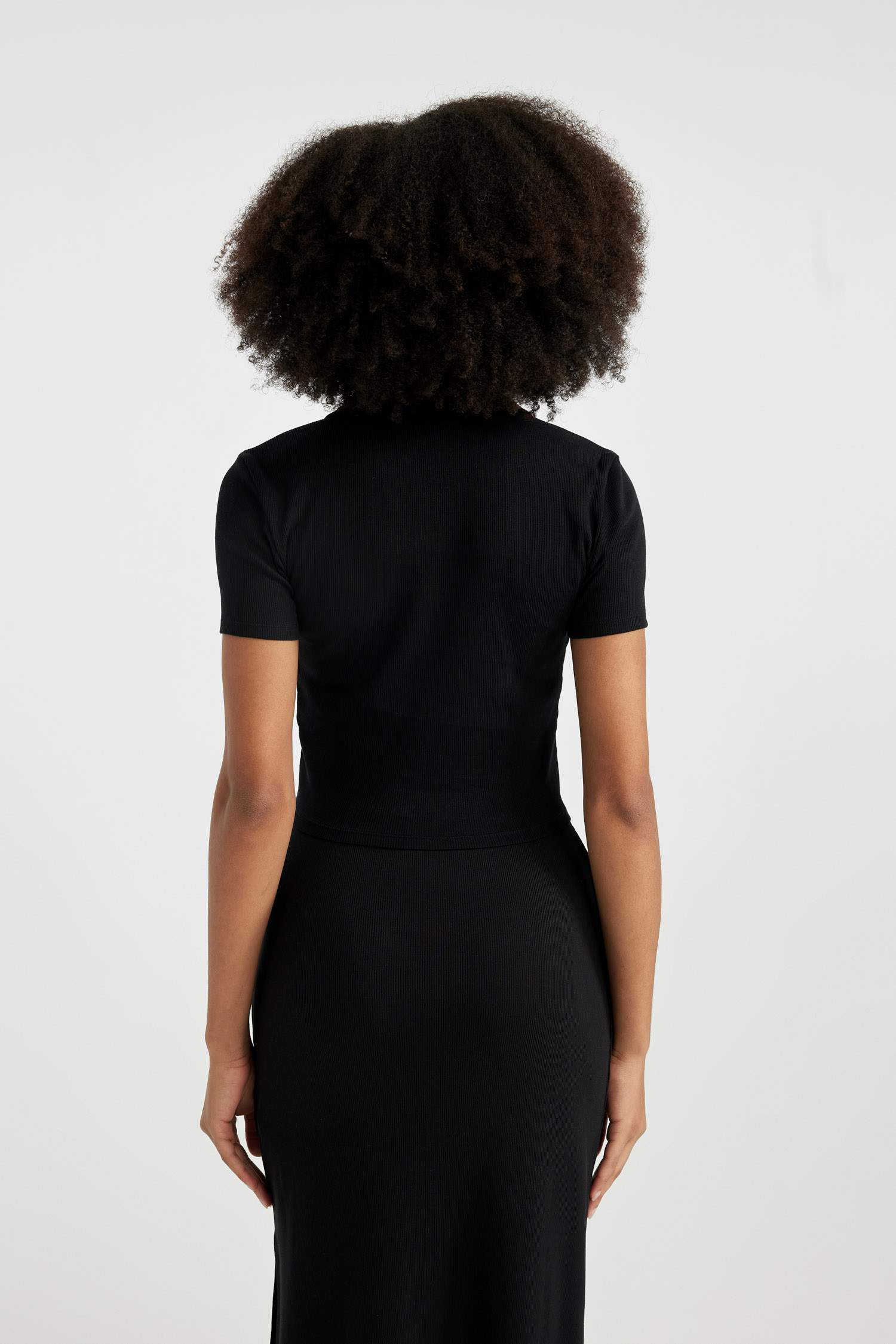 Slim Fit Polo Collar Camisole Short Sleeve T-Shirt