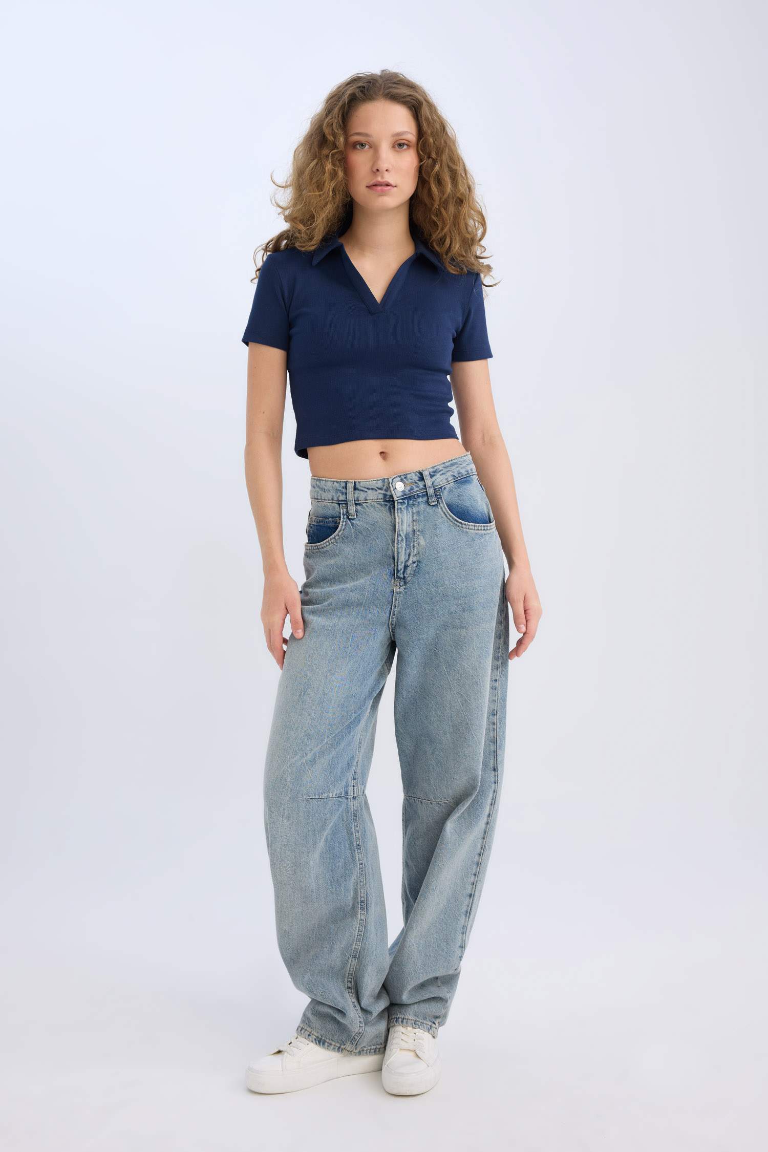 تيشيرت بولو نص ردن مضلع سليم فيت