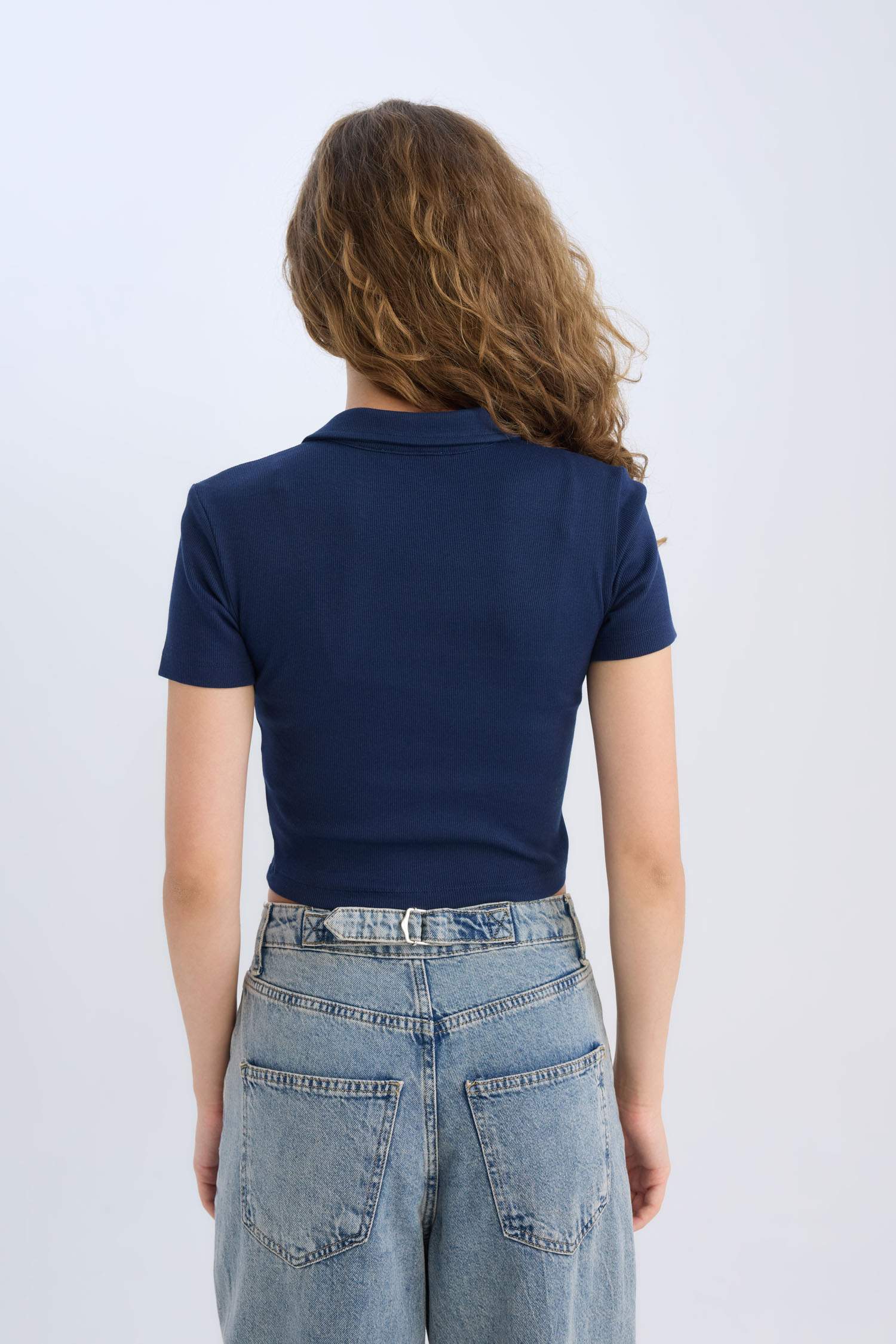 تيشيرت بولو نص ردن مضلع سليم فيت