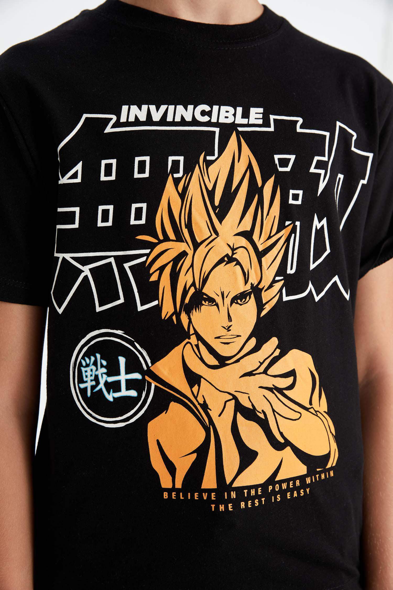 Erkek Çocuk Bisiklet Yaka Baskılı Kısa Kollu Tişört