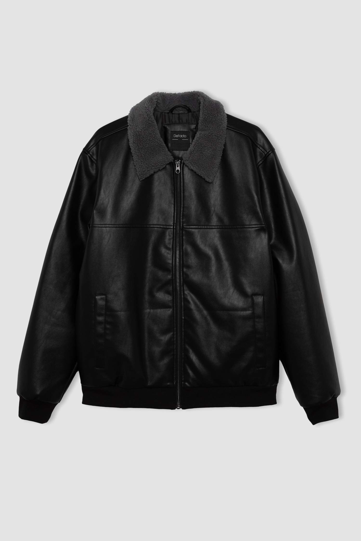 Waterproof Regular Fit Faux Leather Jacket