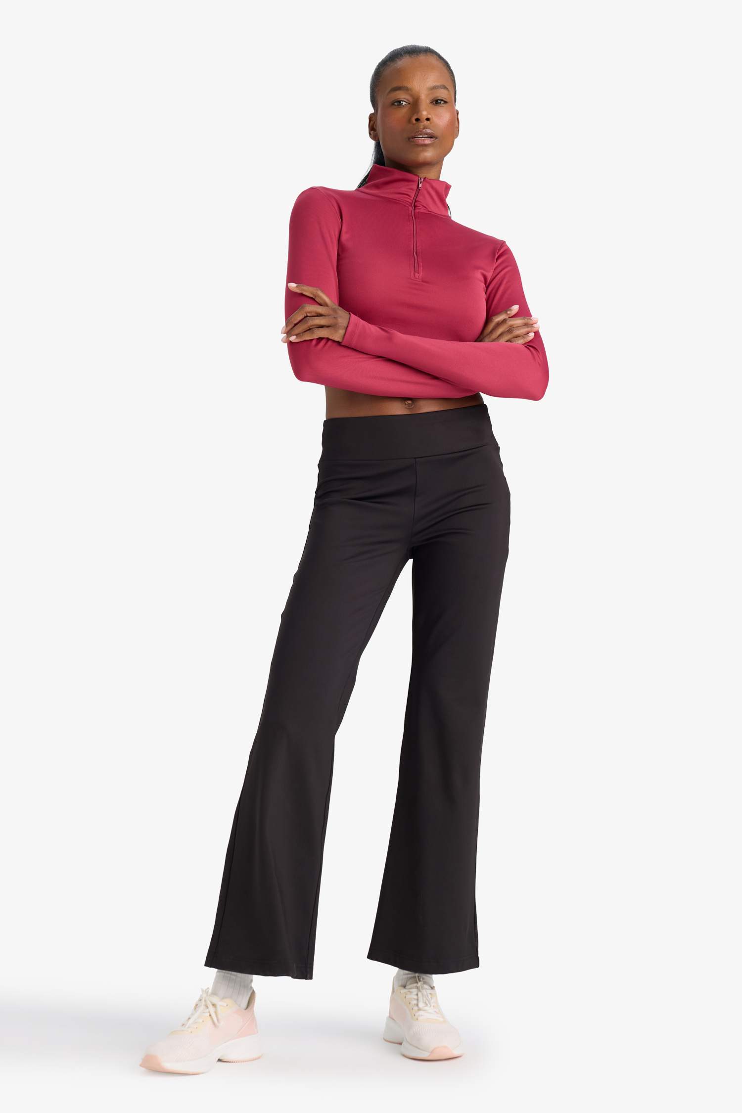 بنطلون سويت بانتس رياضي فلير فيت قماش سكوبا برجل واسع