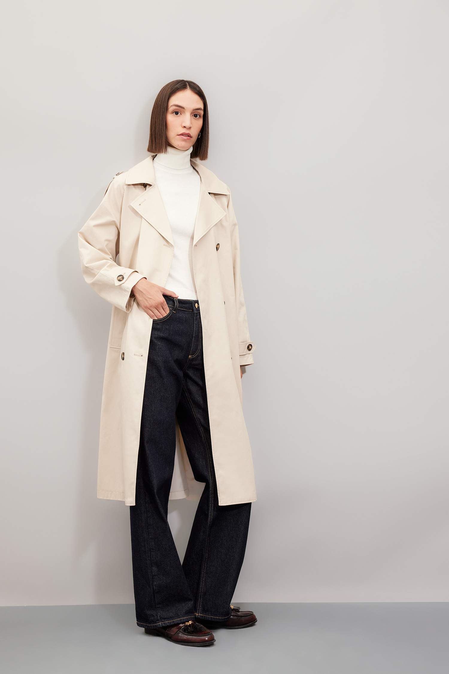 Тренчкот водоотталкивающий из искусственной кожи