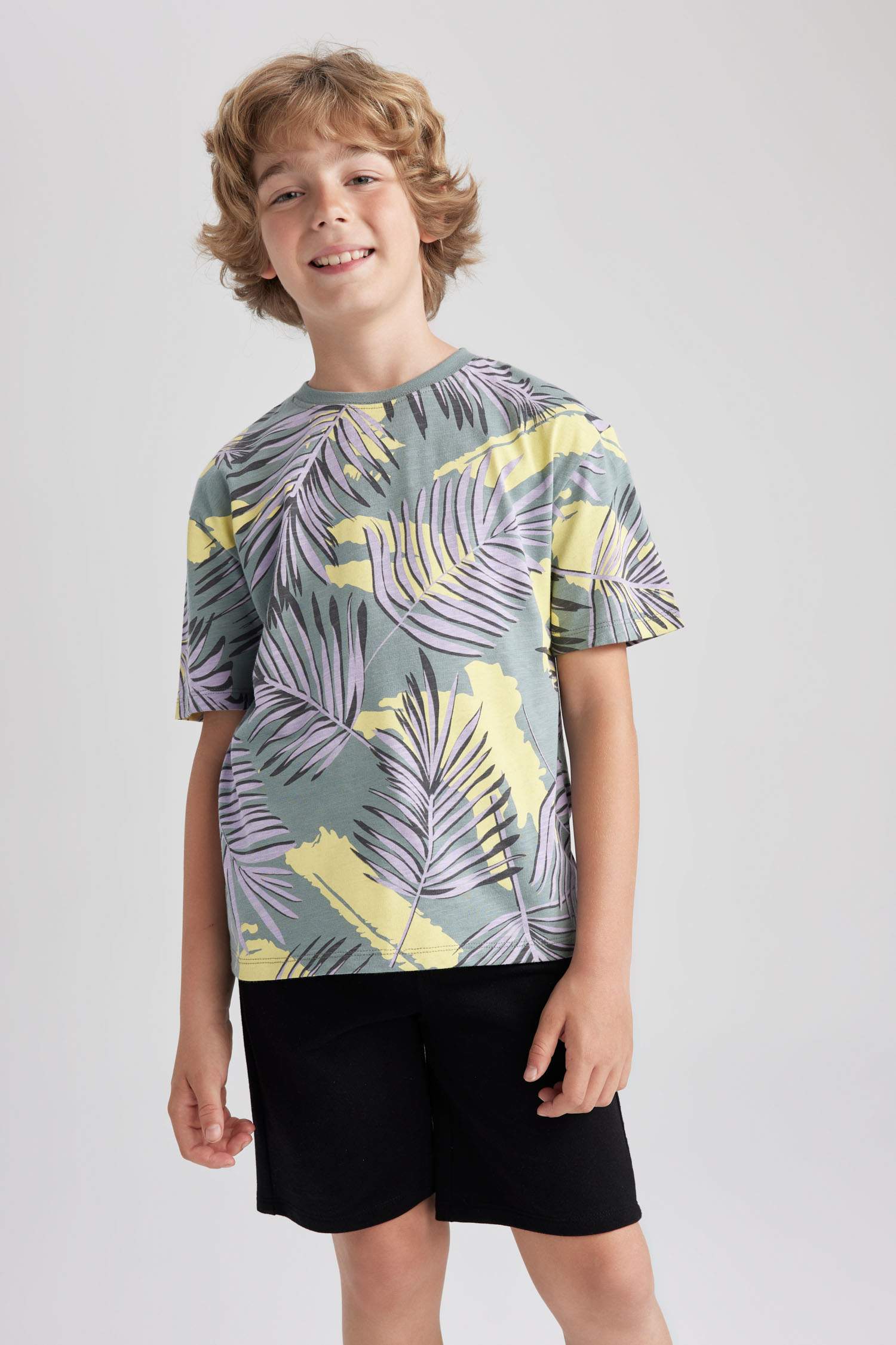 Футболка оверсайз с круглым вырезом с принтом для мальчиков