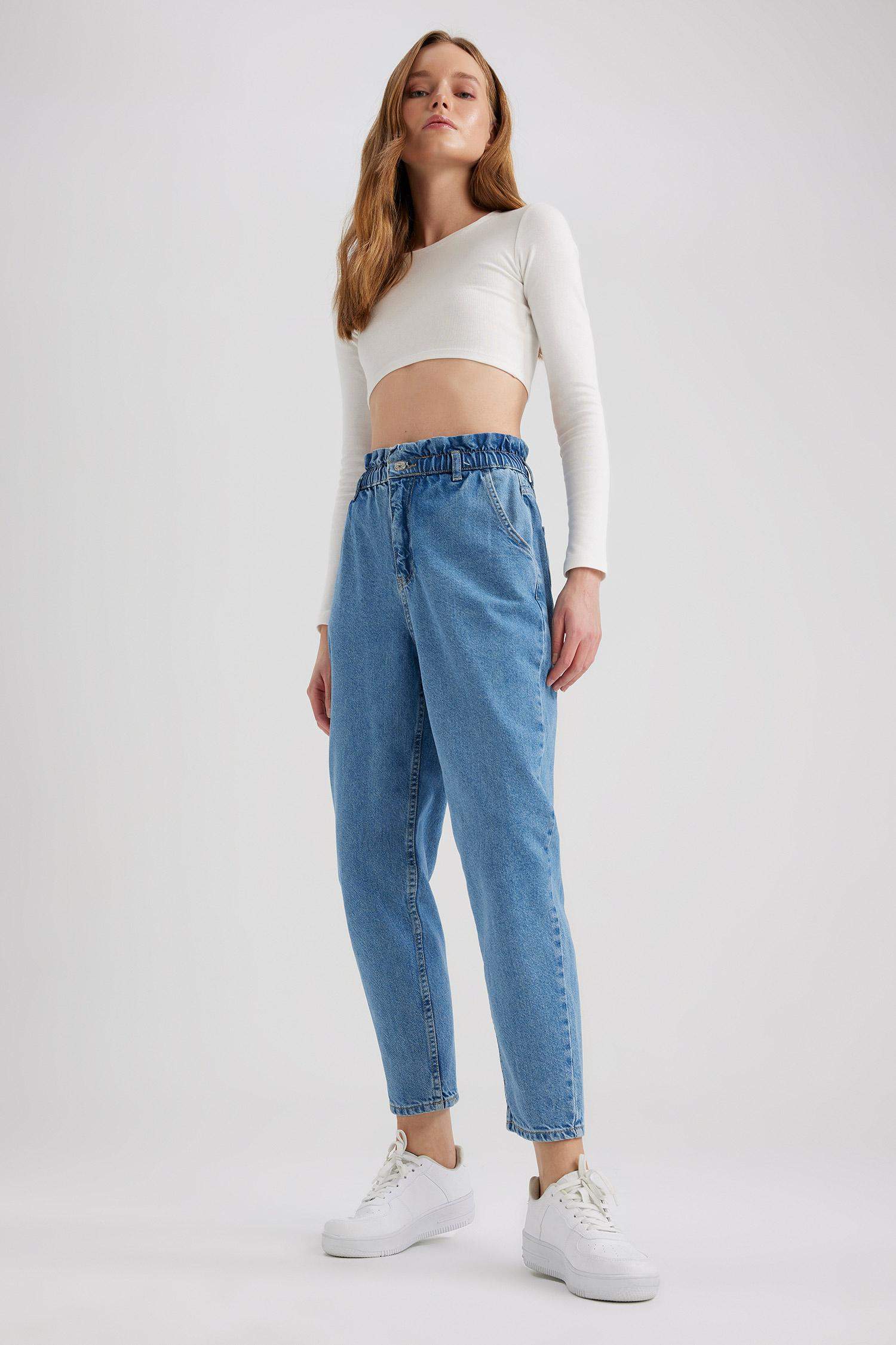 Blue WOMAN Paperbag Ankle Length Jeans 2772055 | DeFacto
