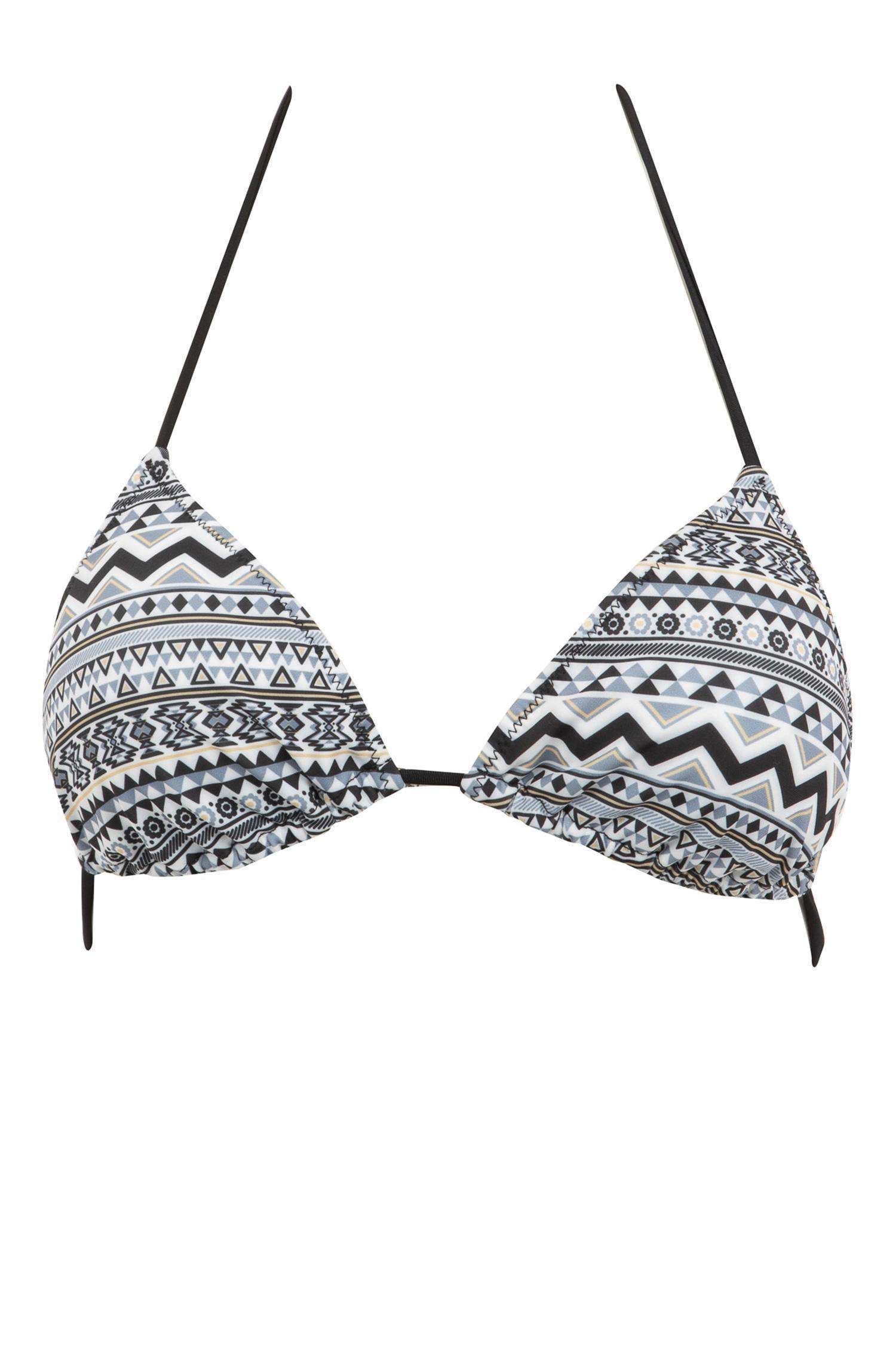 Regular Fit Ethnic Patterned Bikini Top