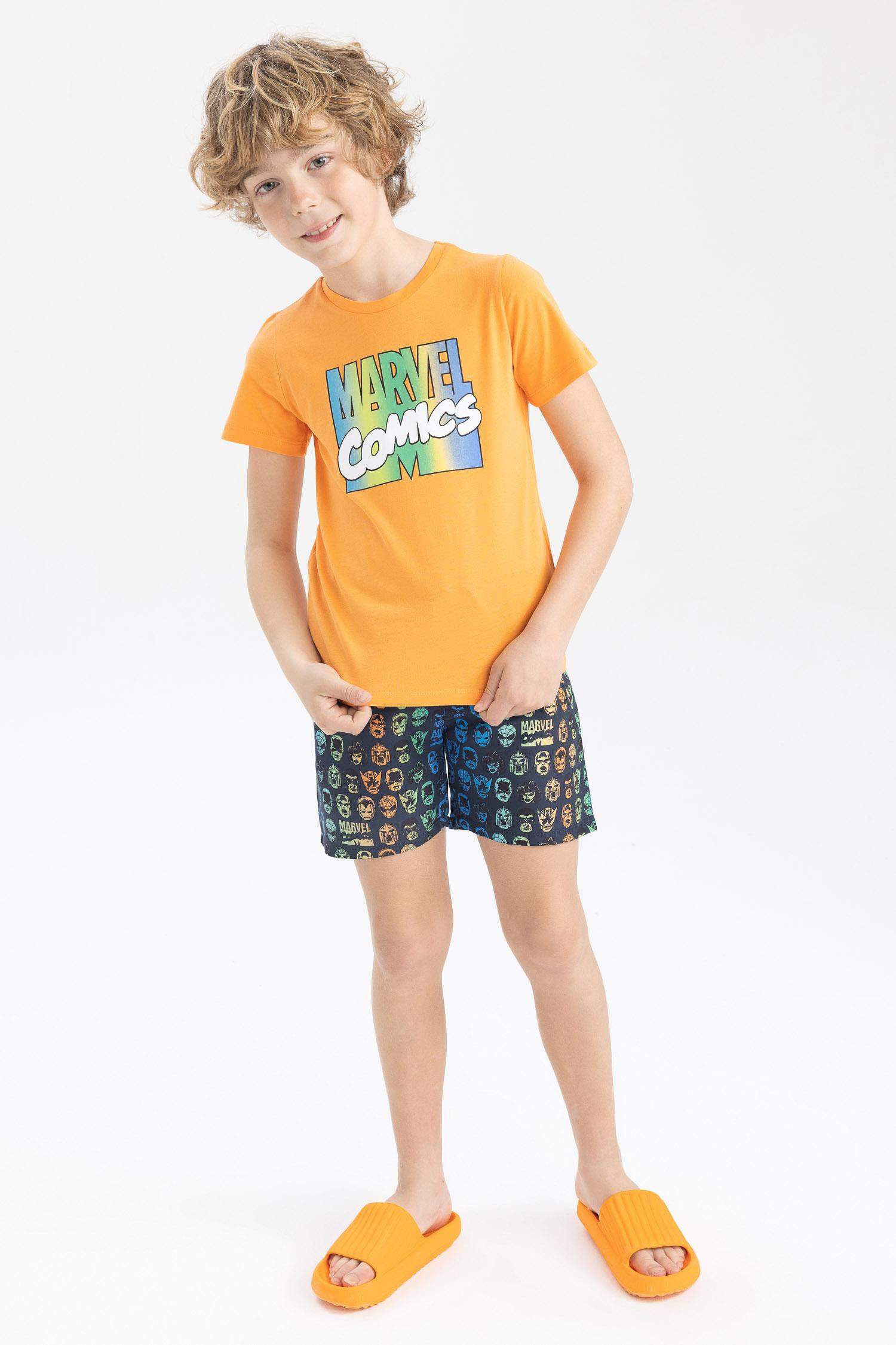 Boy Marvel Comics Short Sleeve T-Shirt Swimming Shorts 2-Pack