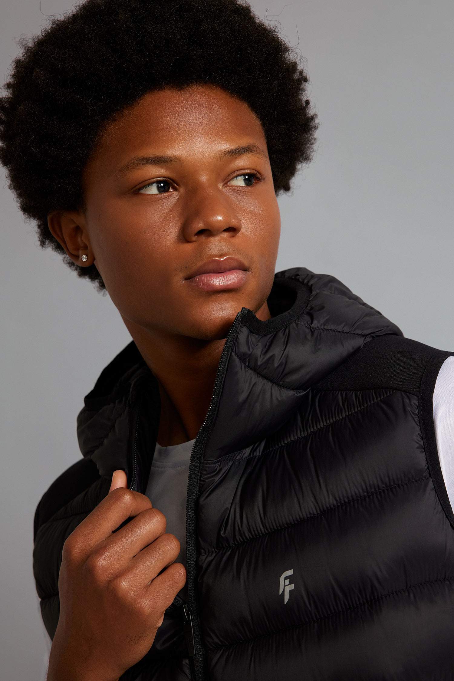 DeFactoFit Slim Fit Su İtici Kapüşonlu Yanları Squba Kumaş Şişme Yelek