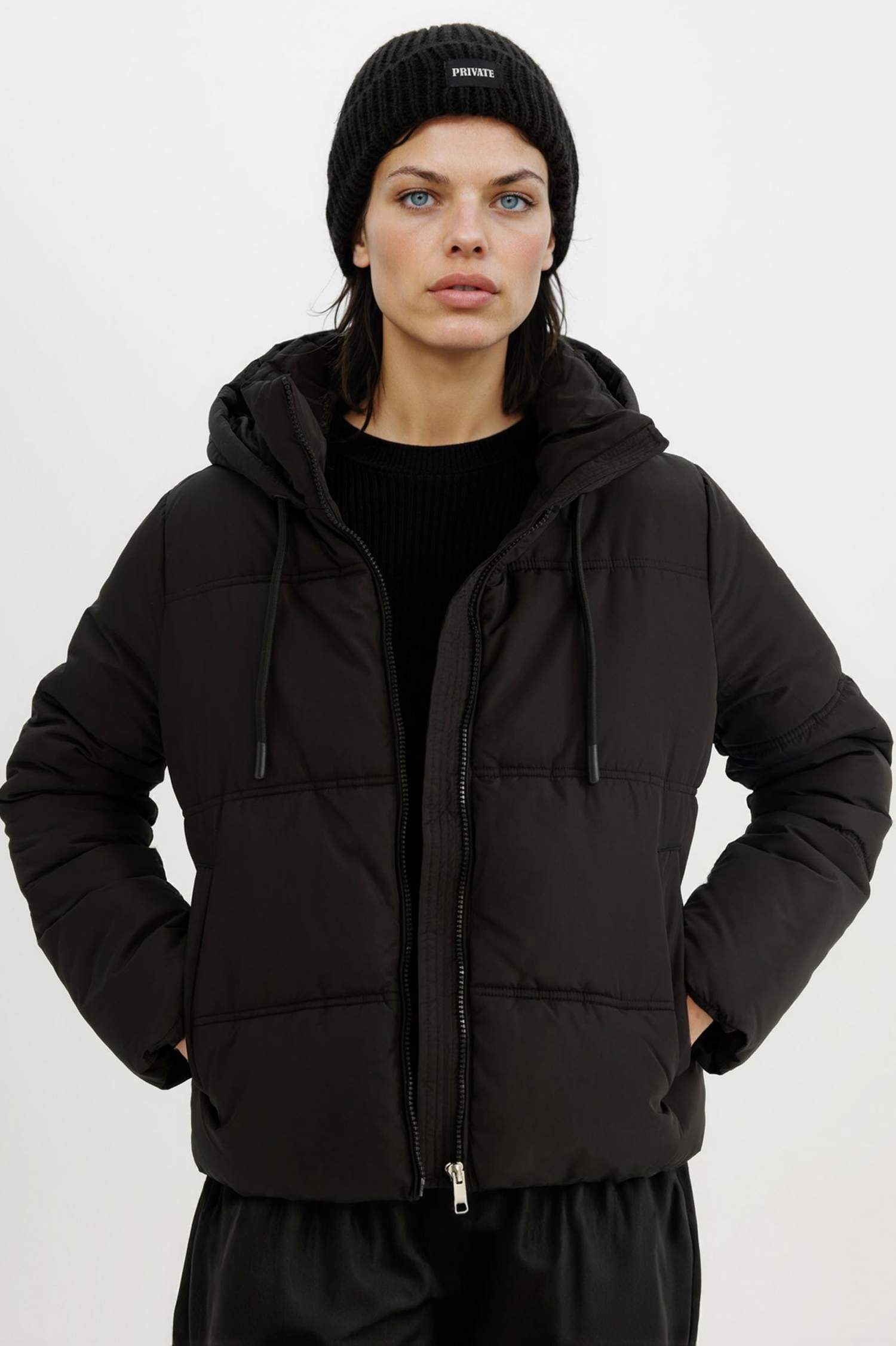 Su İtici Puffer Şişme Mont Oversize Geniş Kalıp Kapüşonlu Isı Yalıtımlı Rüzgar Geçirmez