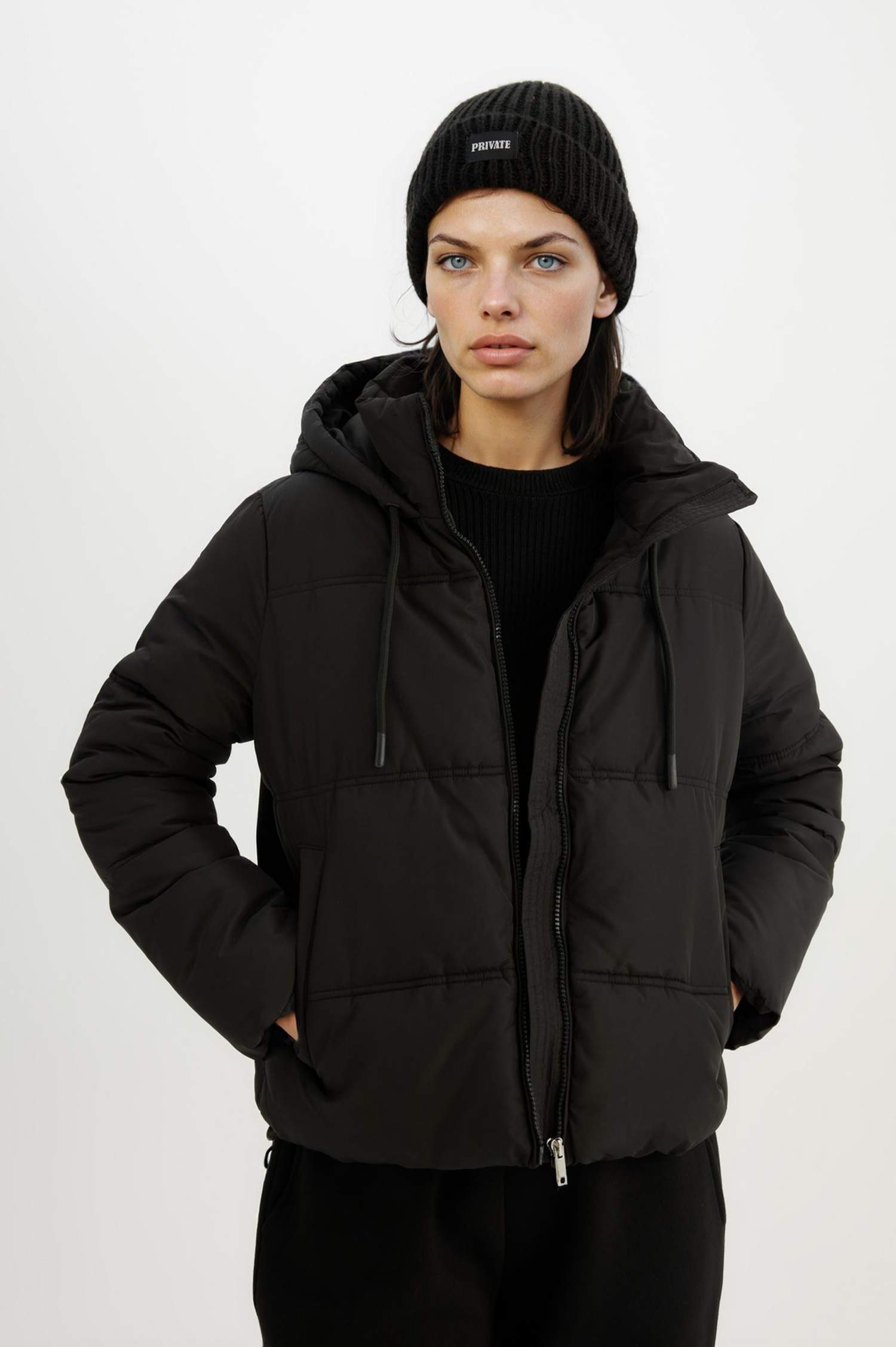 Su İtici Puffer Şişme Mont Oversize Geniş Kalıp Kapüşonlu Isı Yalıtımlı Rüzgar Geçirmez