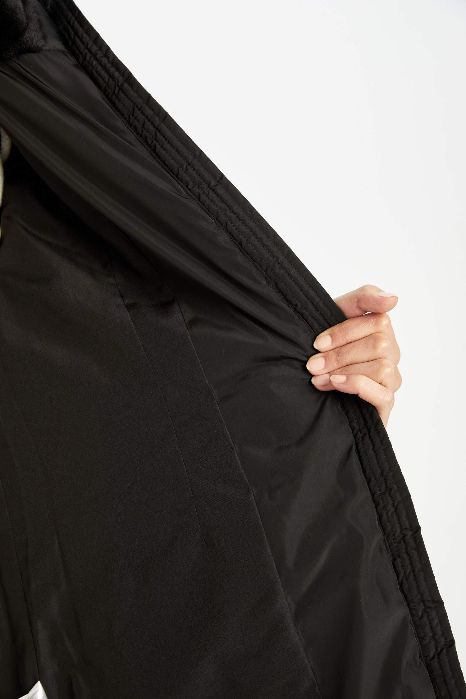 Su Geçirmez Hafif Uzun Şişme Mont Çıkarılabilir Suni Kürk Kapüşonlu Kapitoneli Fermuar Çıtçıtlı Cepli