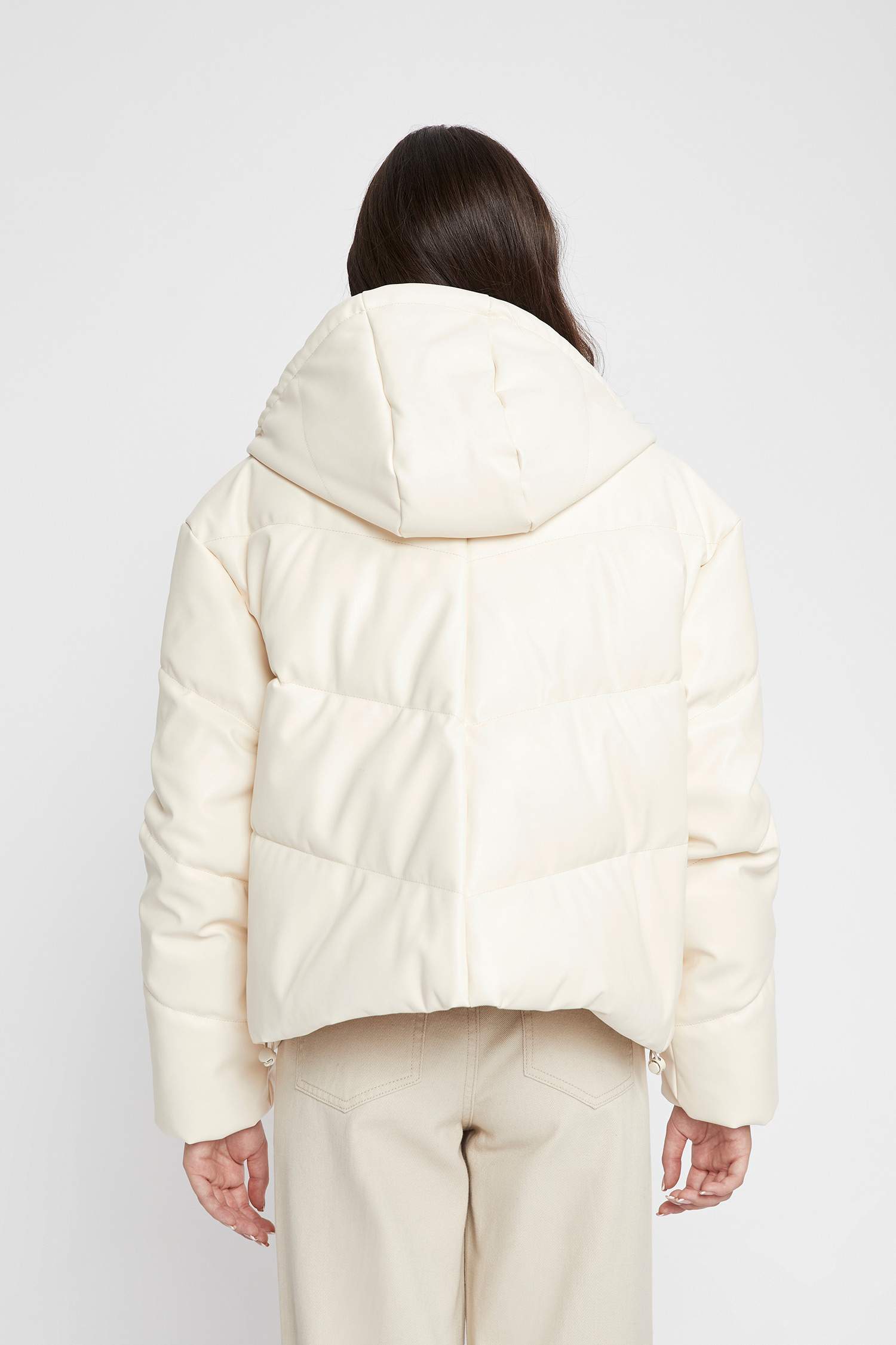 Su İtici Suni Deri Mont Kapüşonlu İçi Polarlı Fermuarlı Cepli