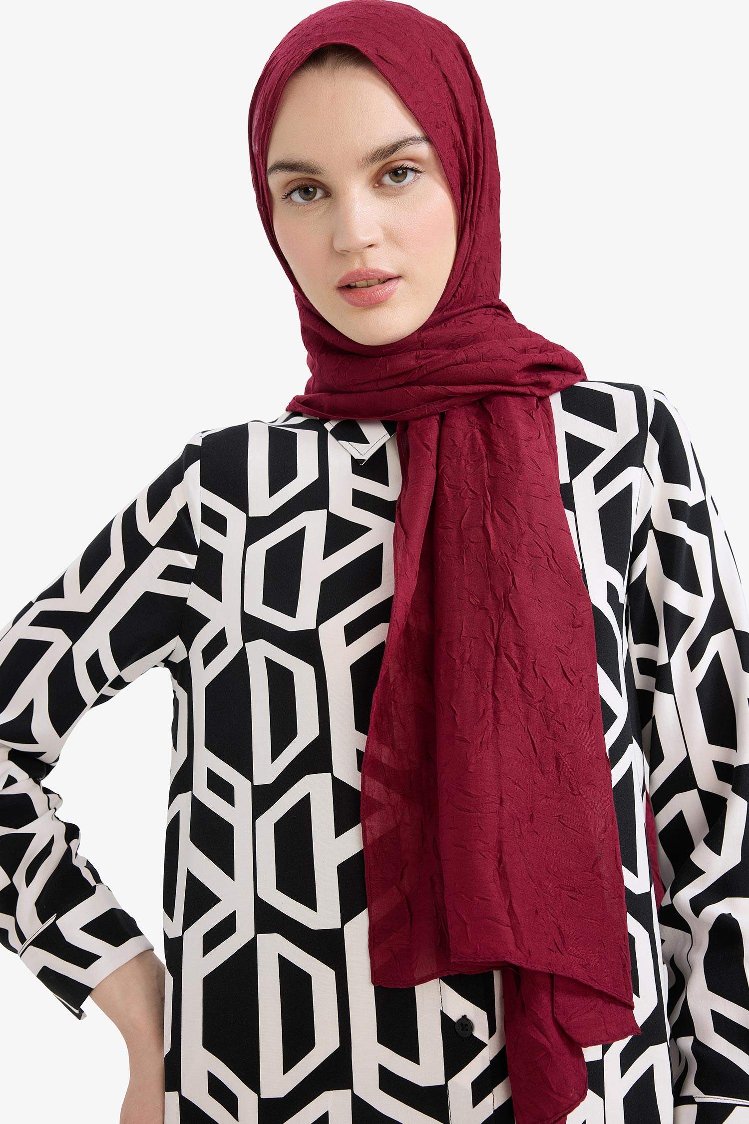 Châle Hijab froissé pour femme