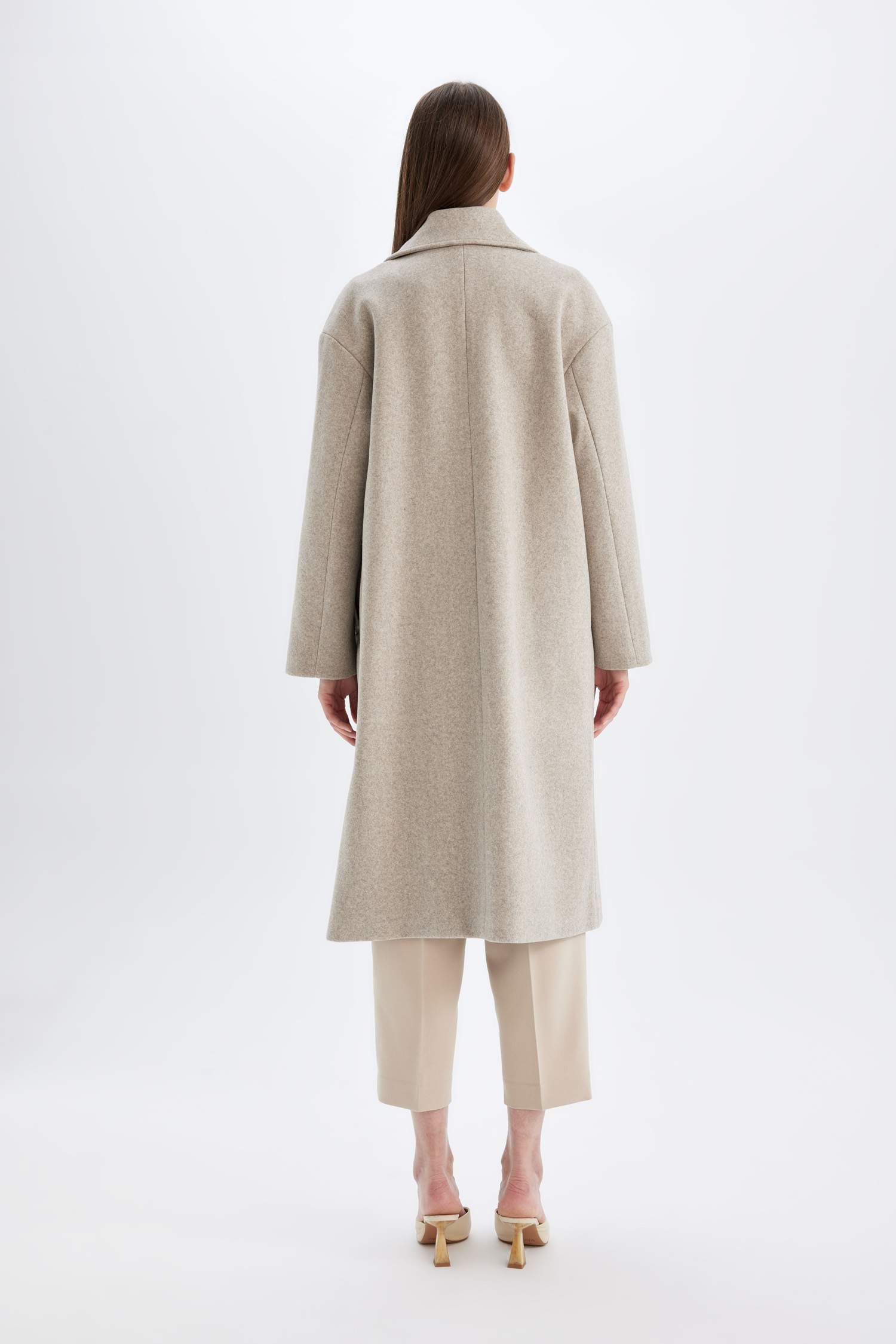 Oversize Fit Buttoned Long Cachet Coat