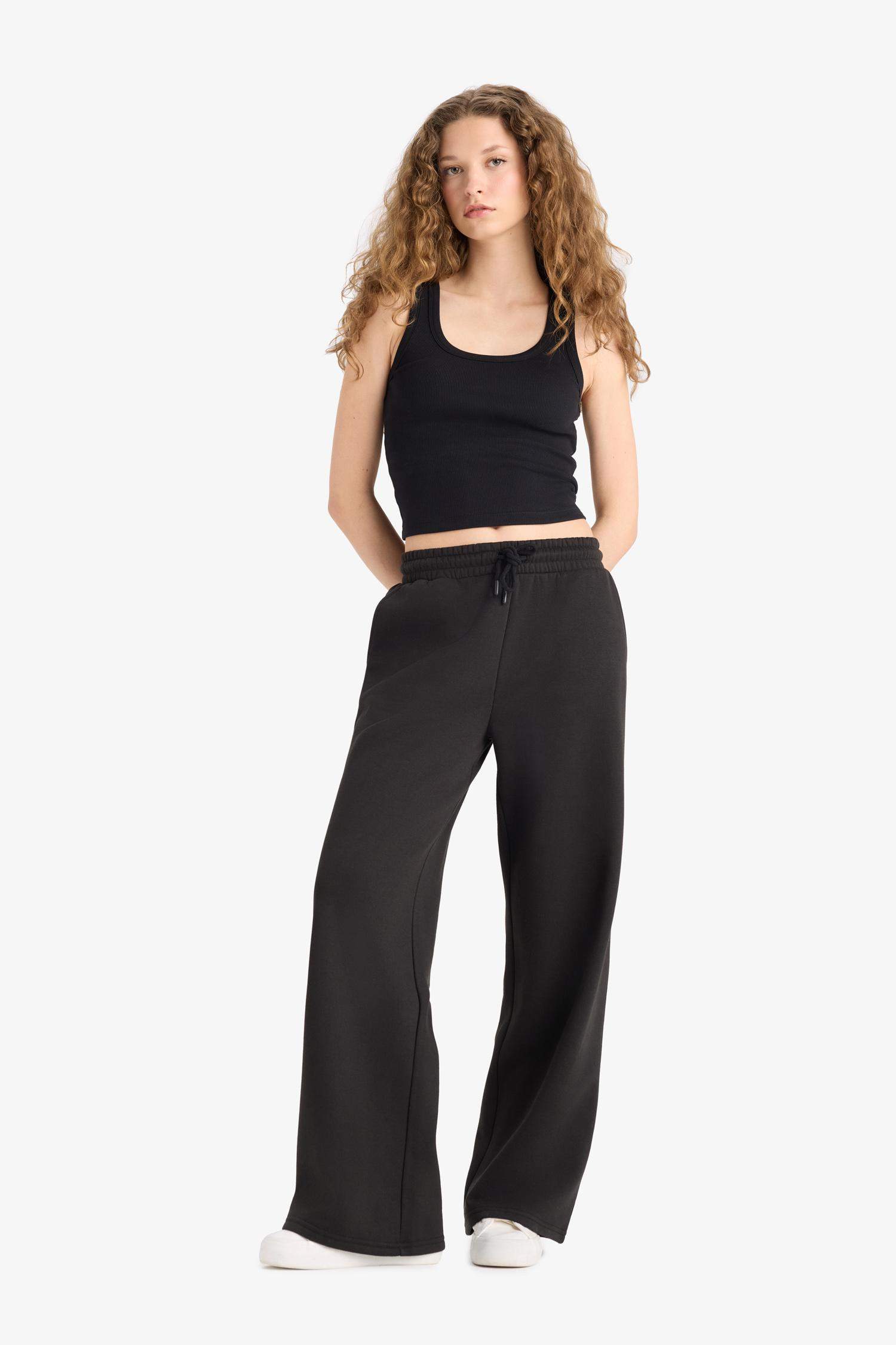 Straight Fit Beli Bağcıklı Cepli Düz Paça Eşofman Altı