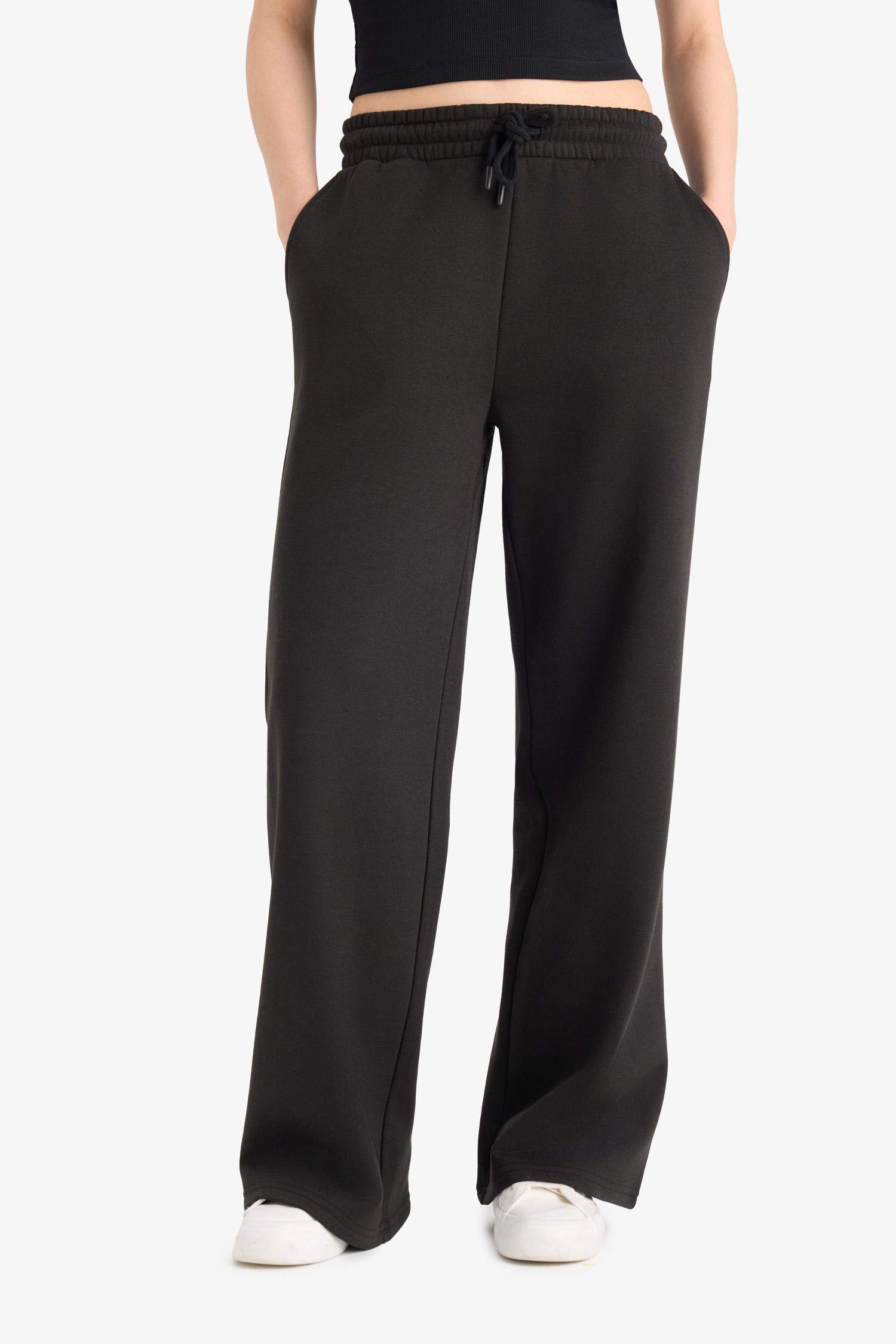 Straight Fit Beli Bağcıklı Cepli Düz Paça Eşofman Altı