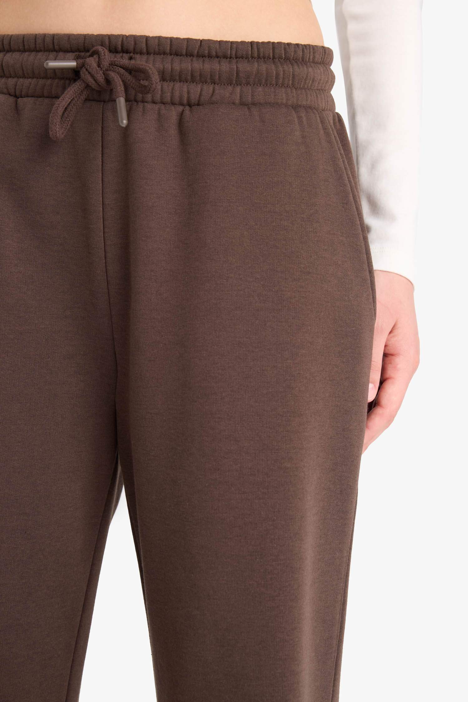 Straight Fit Beli Bağcıklı Cepli Düz Paça Eşofman Altı