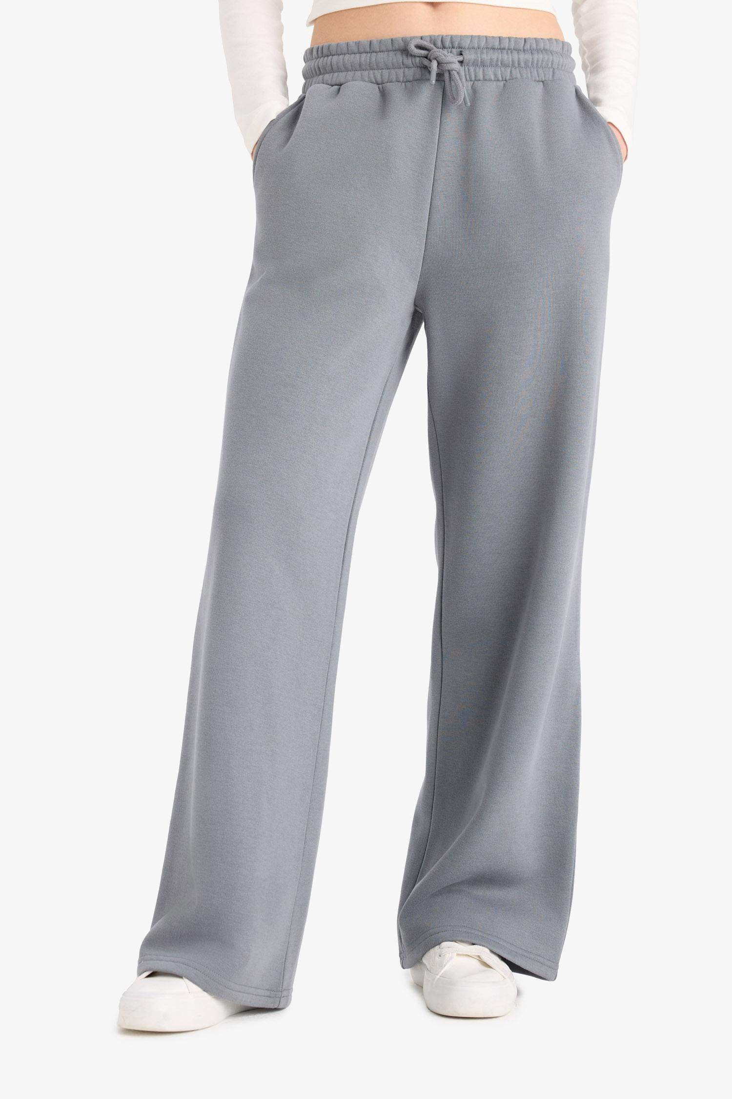 بنطلون قماش تقيل قصة مستقيمة برجل عادية