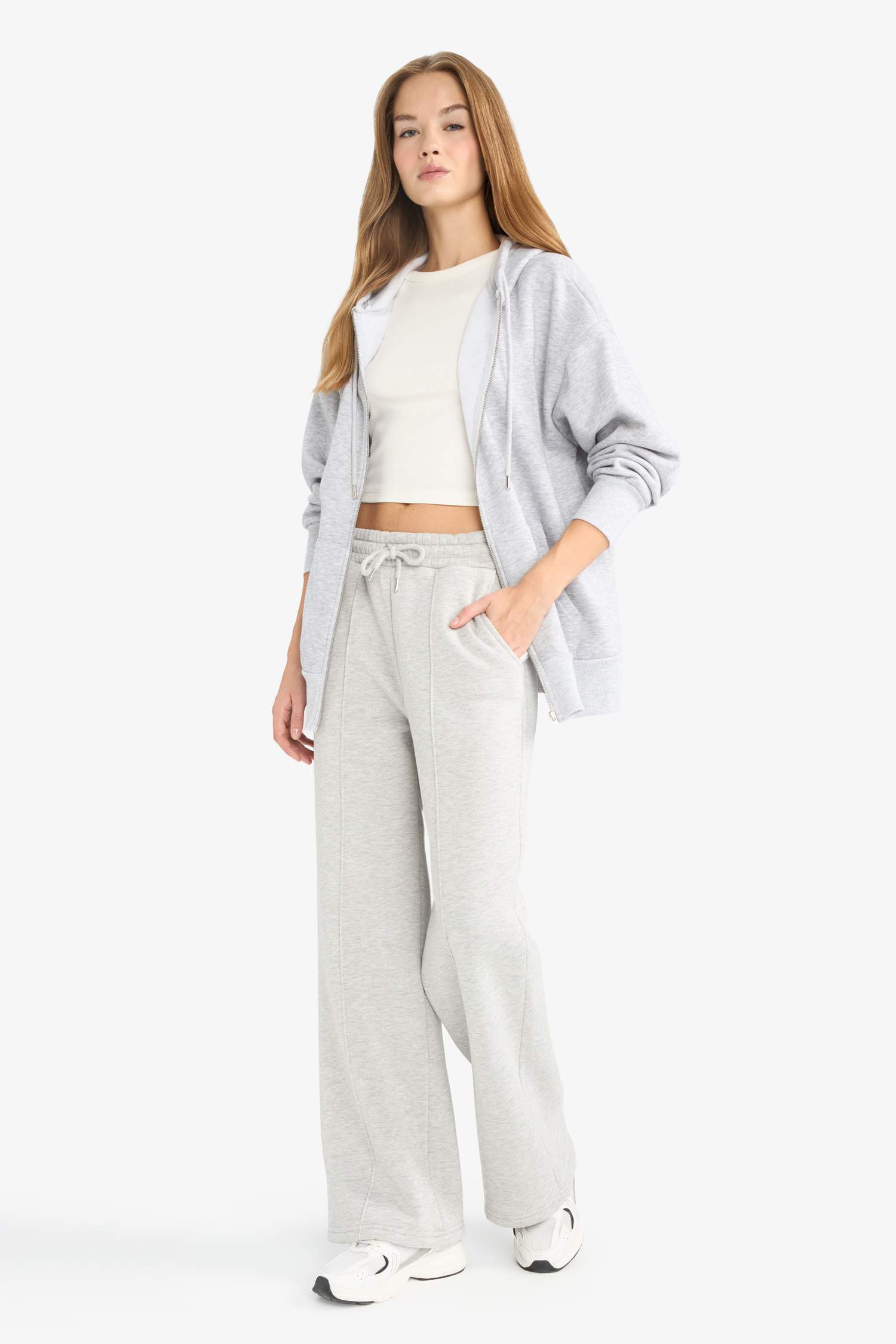Straight Fit Thick Fabric Trousers