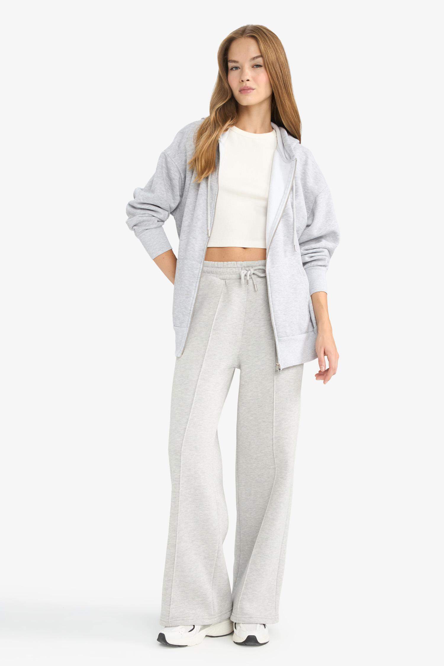 Straight Fit Thick Fabric Trousers