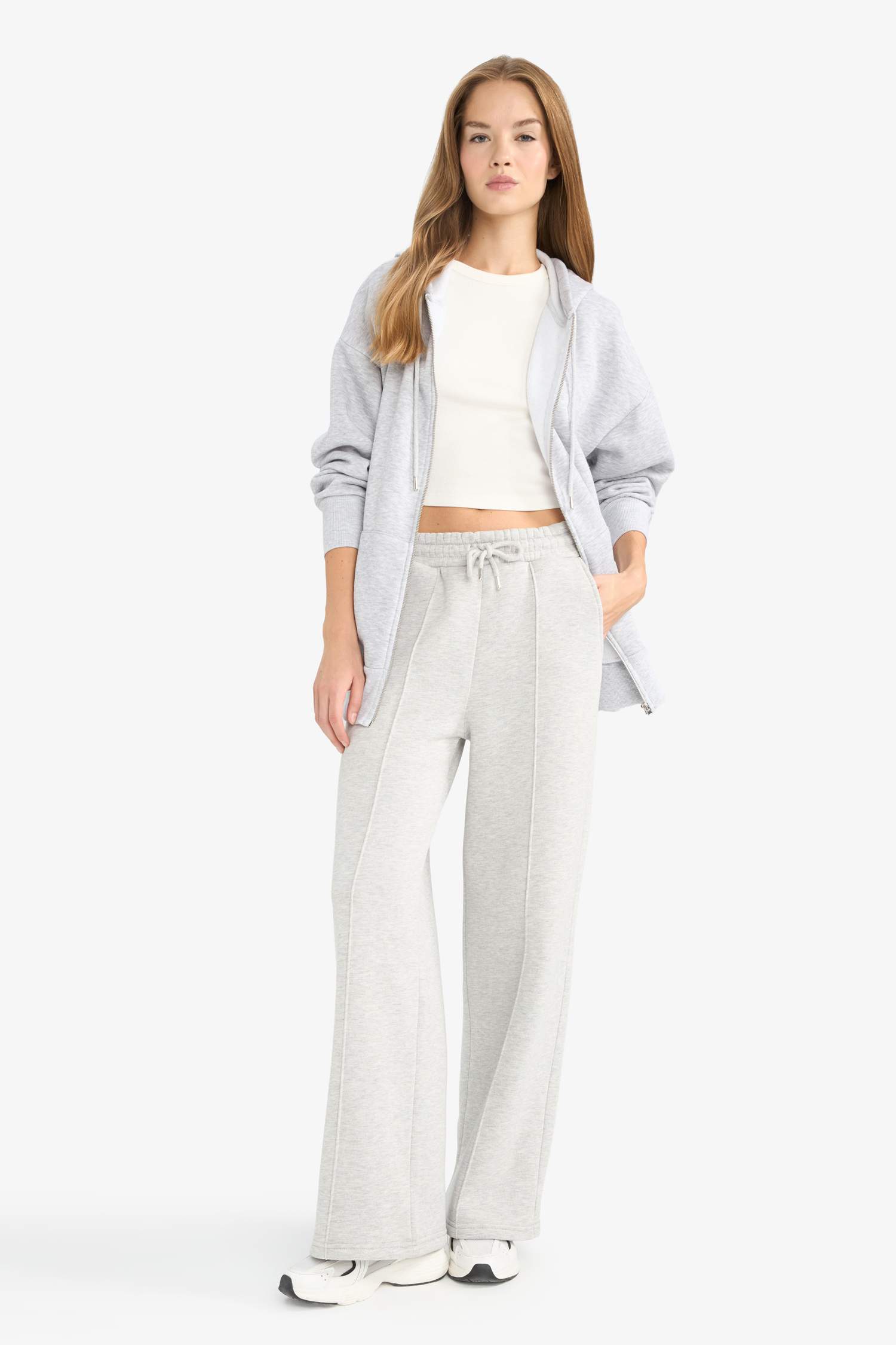 Straight Fit Thick Fabric Trousers