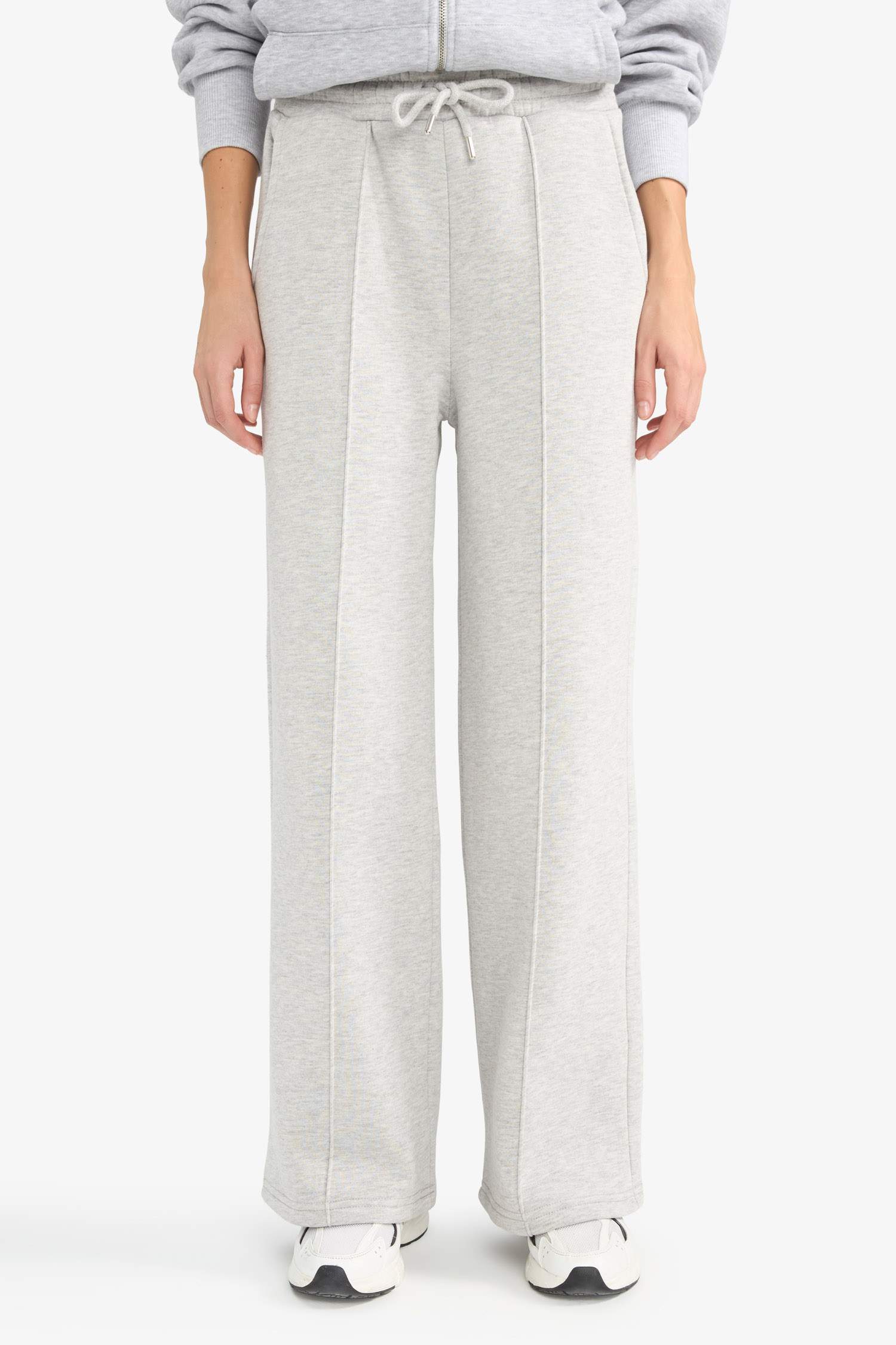 Straight Fit Thick Fabric Trousers